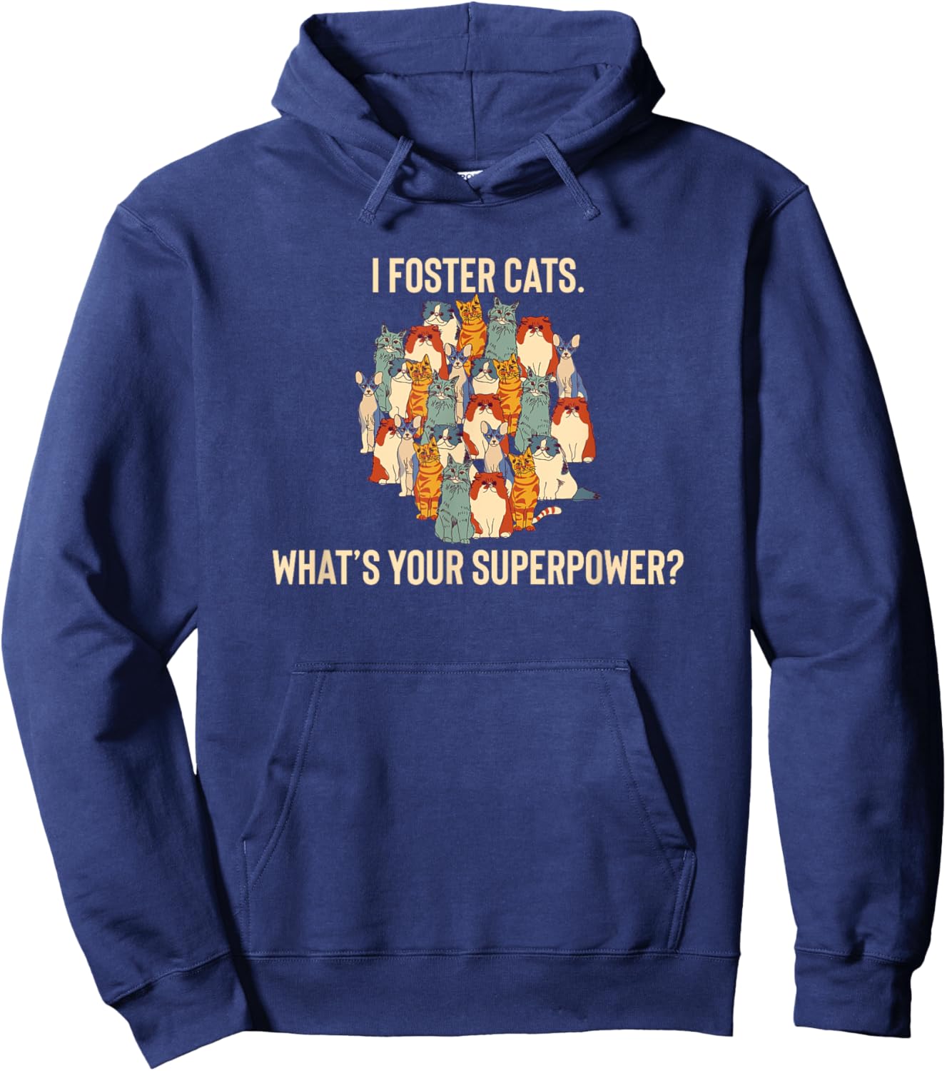 Foster Cats, Cat Lover, Feline Fostering, Fostering Kittens Women Girls Kids Hoodie - Hoodie | Navy
