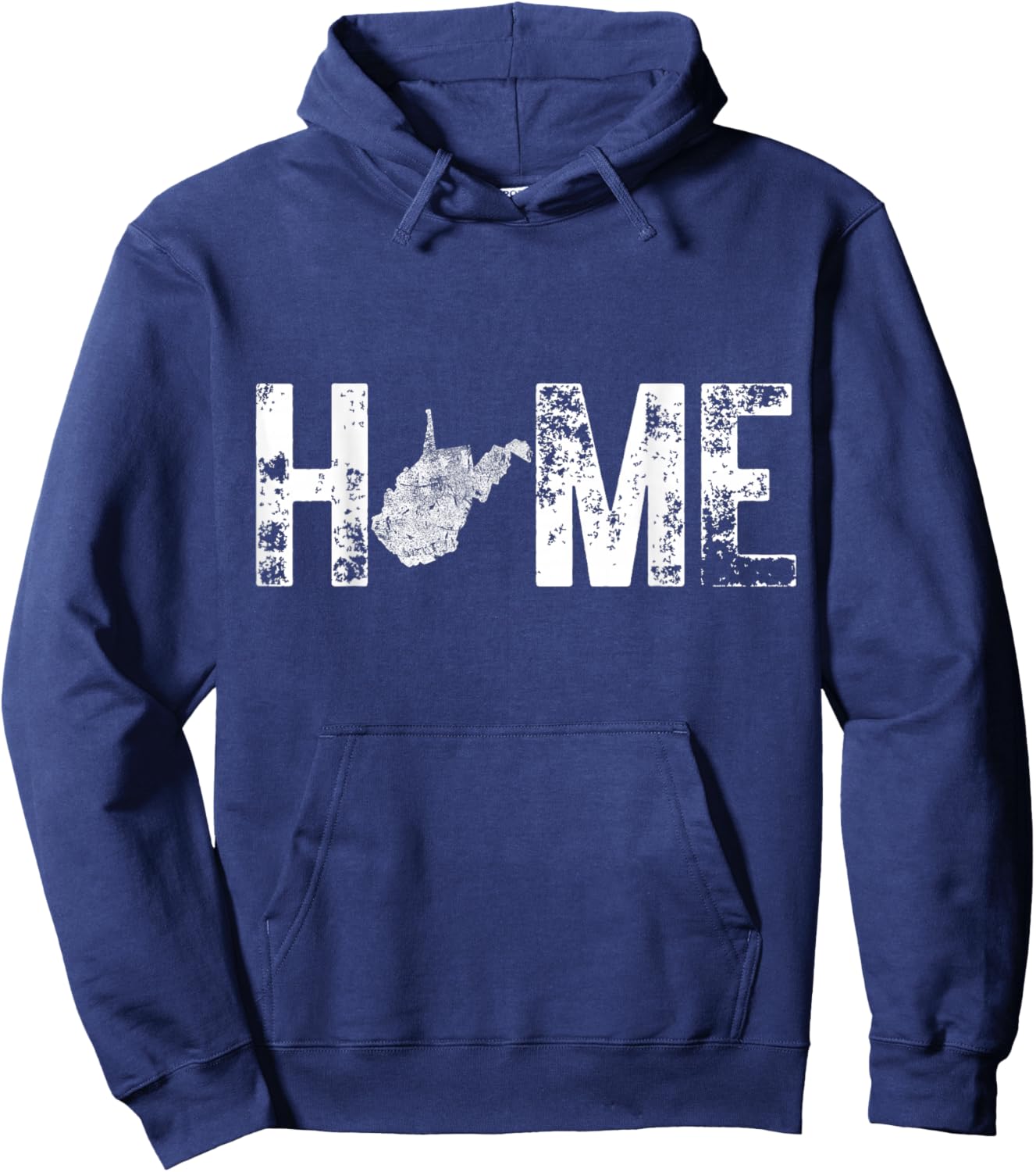 West Virginia Map Home WV Vintage Hoodie - Hoodie | Navy