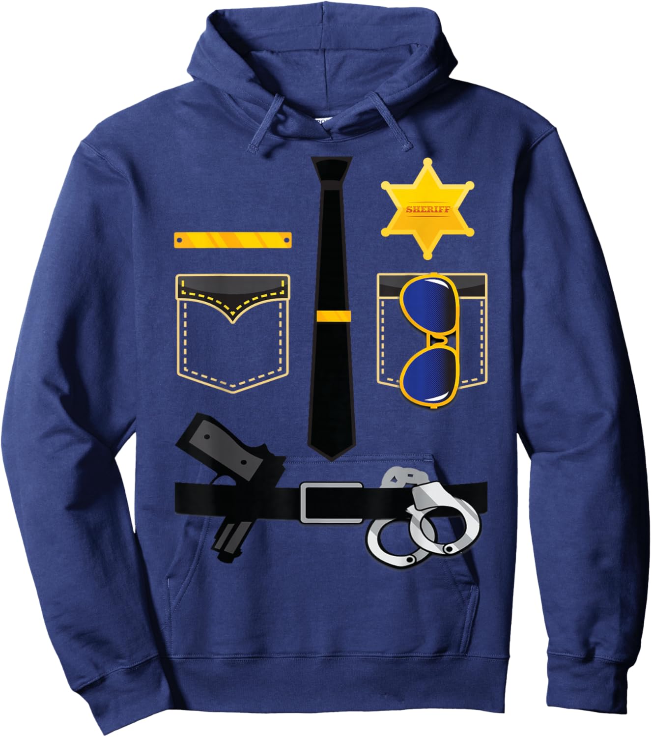 Police Sheriff Uniform Funny Halloween Costume Kids Boys Men Hoodie - Hoodie | Navy