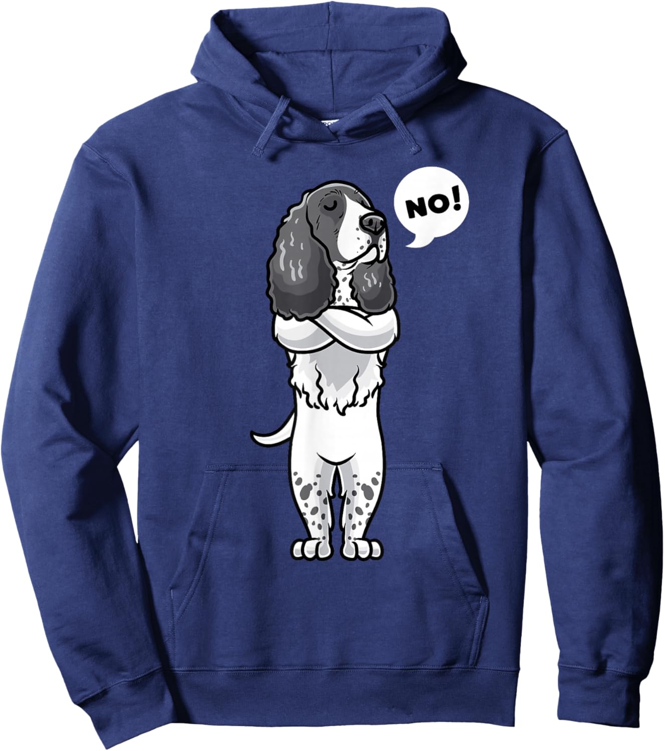 Stubborn English Springer Spaniel Dog Funny Hoodie - Hoodie | Navy