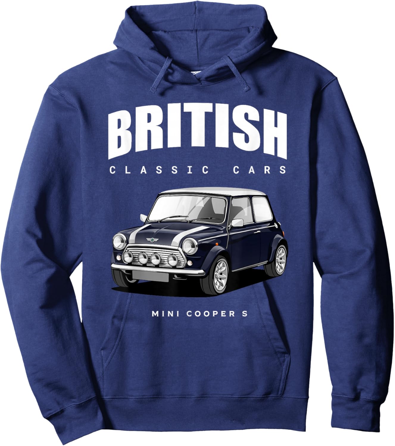 British Classic Car Dark Blue Mini Sports car Hoodie - Hoodie | Navy