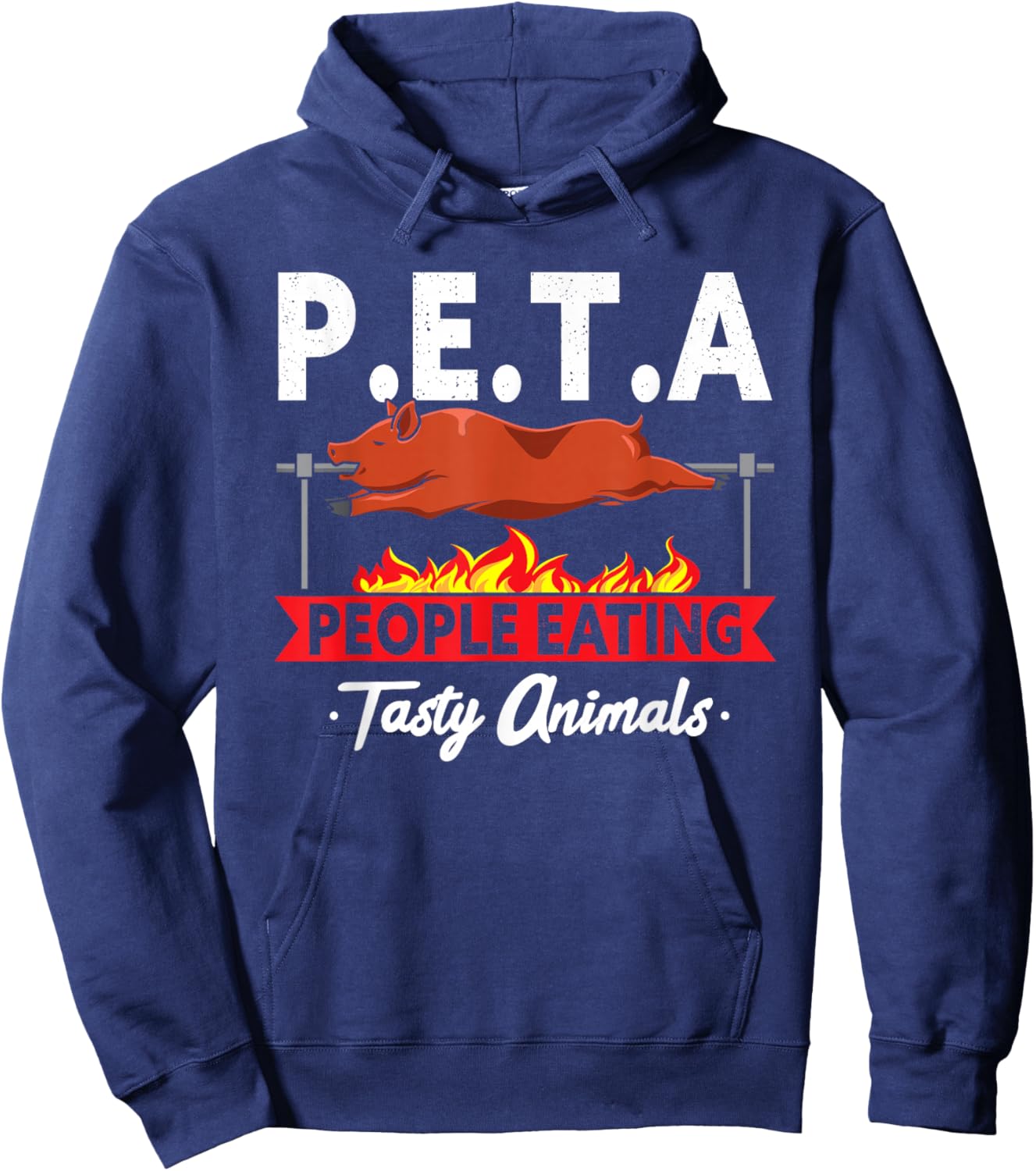 P.E.T.A. People Eating Tasty Animals BBQ Grill Smoking Meat Hoodie - Hoodie | Navy