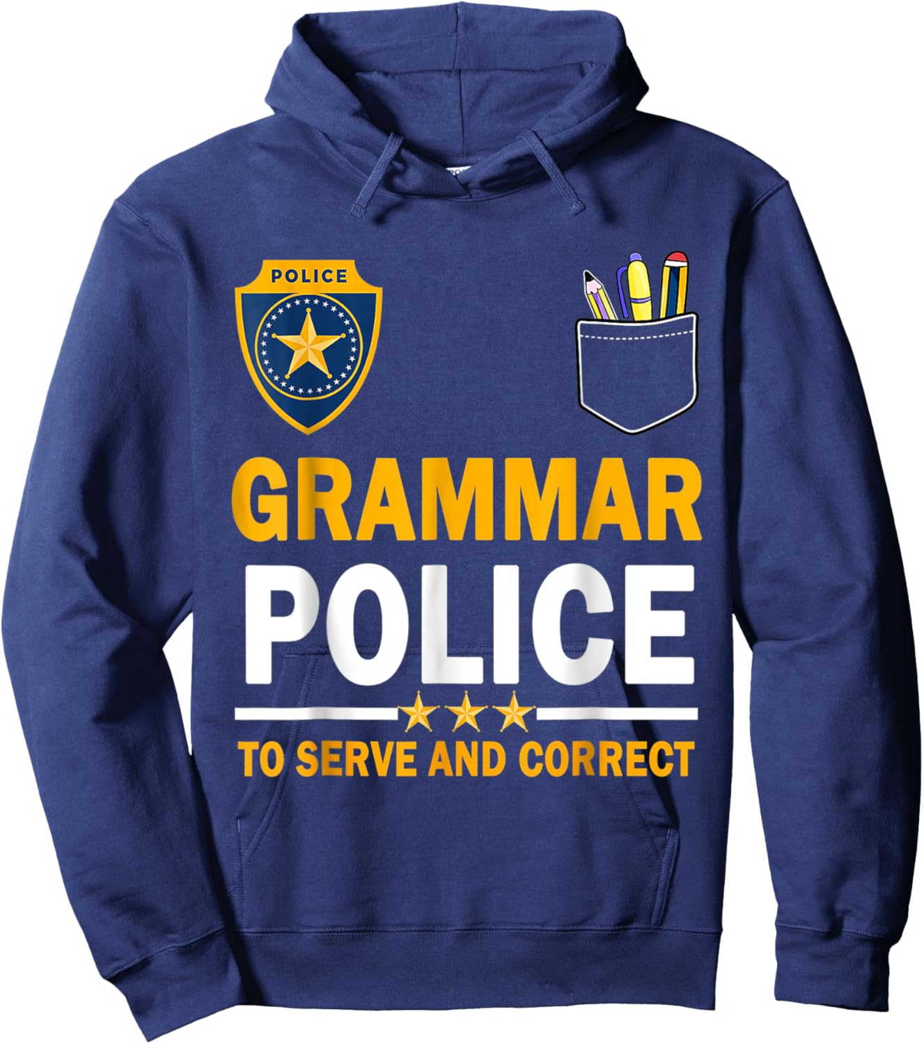 Funny English Teacher Grammar Police Hoodie - Hoodie | Navy