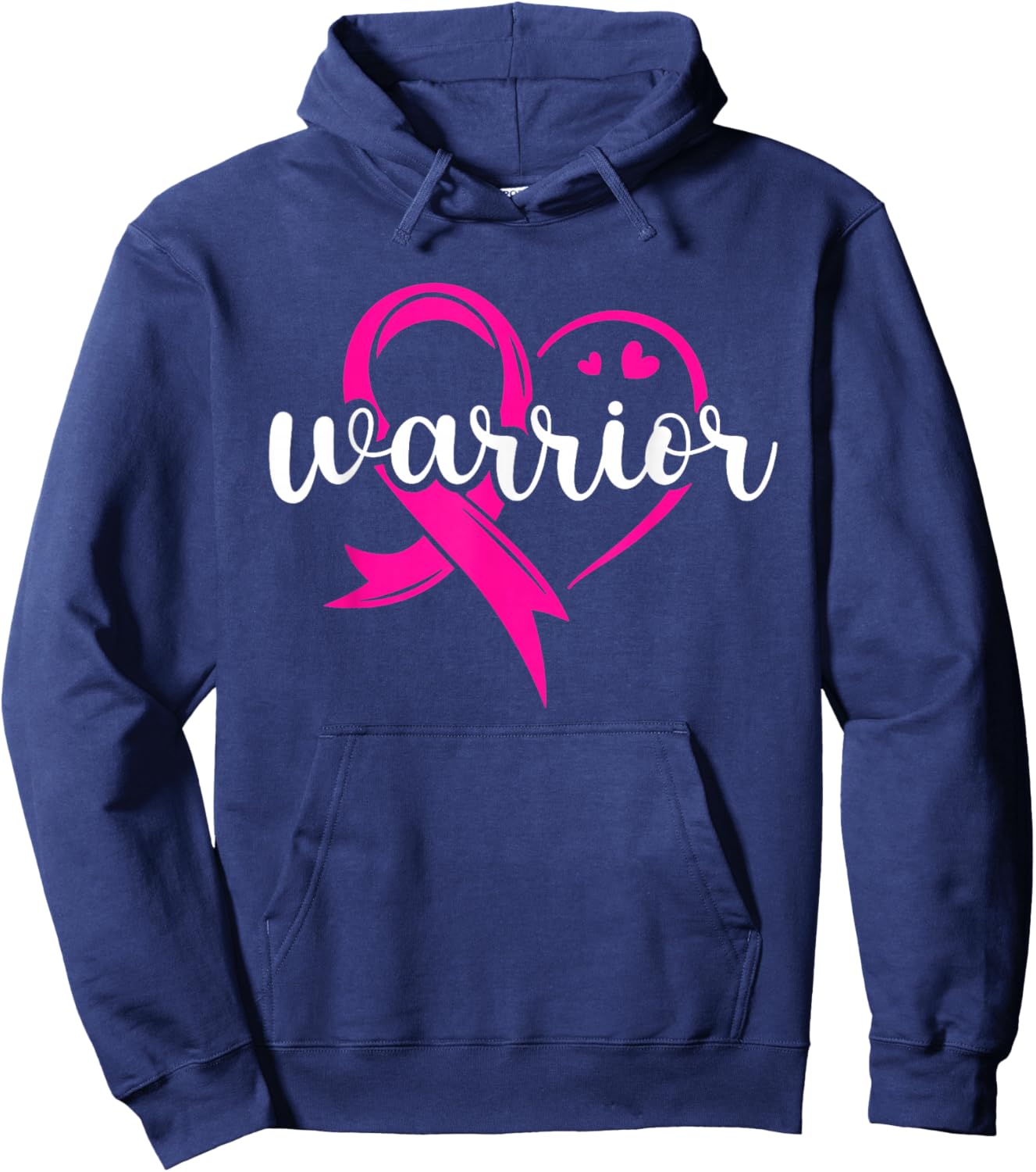 Warrior Pink Ribbon Breast Cancer Fighter Hoodie - Hoodie | Navy