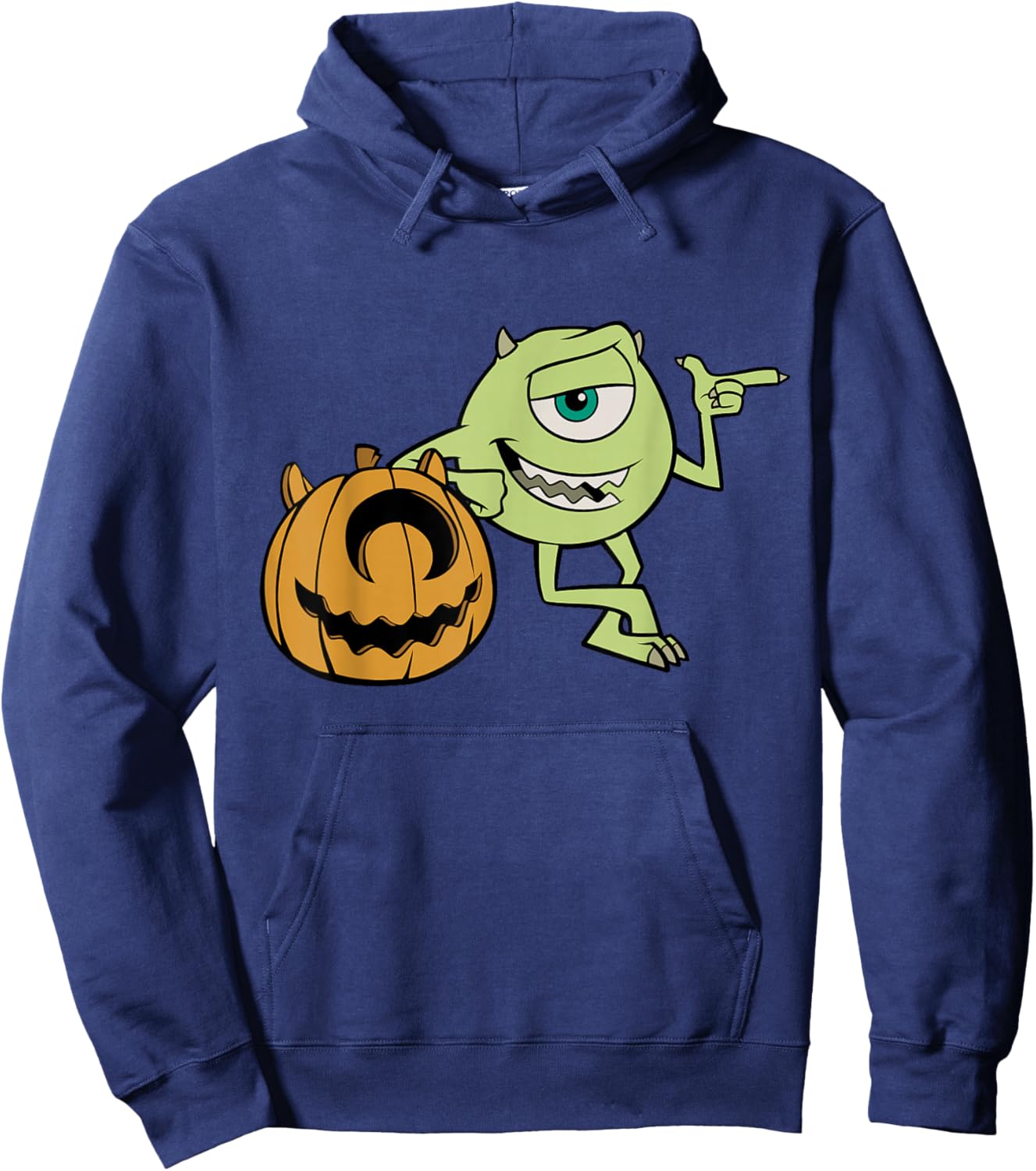 Disney Pixar Mike Halloween Pumpkin Pose Hoodie - Hoodie | Navy