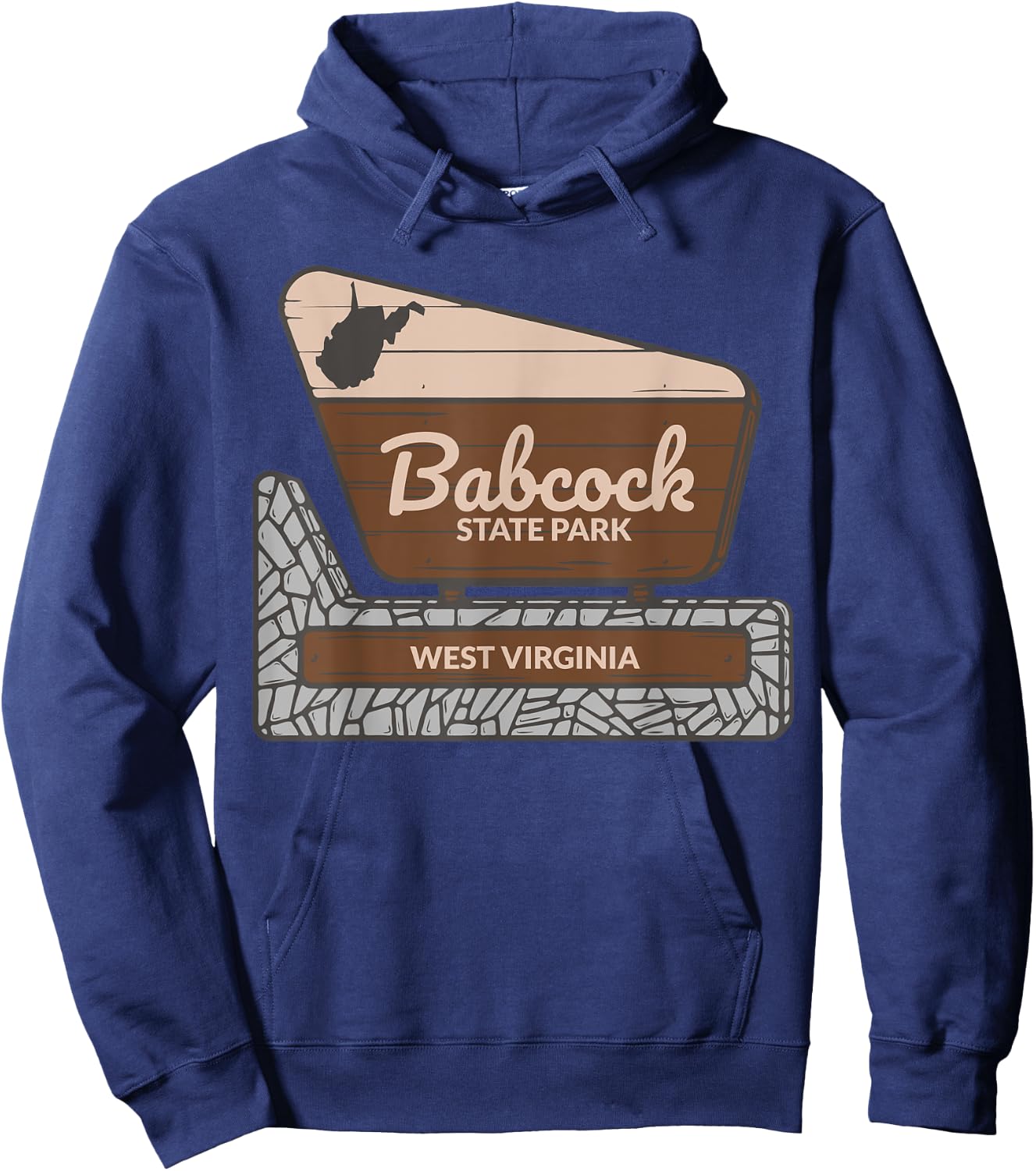 Babcock State Park West Virginia Welcome Sign Souvenir Hoodie - Hoodie | Navy