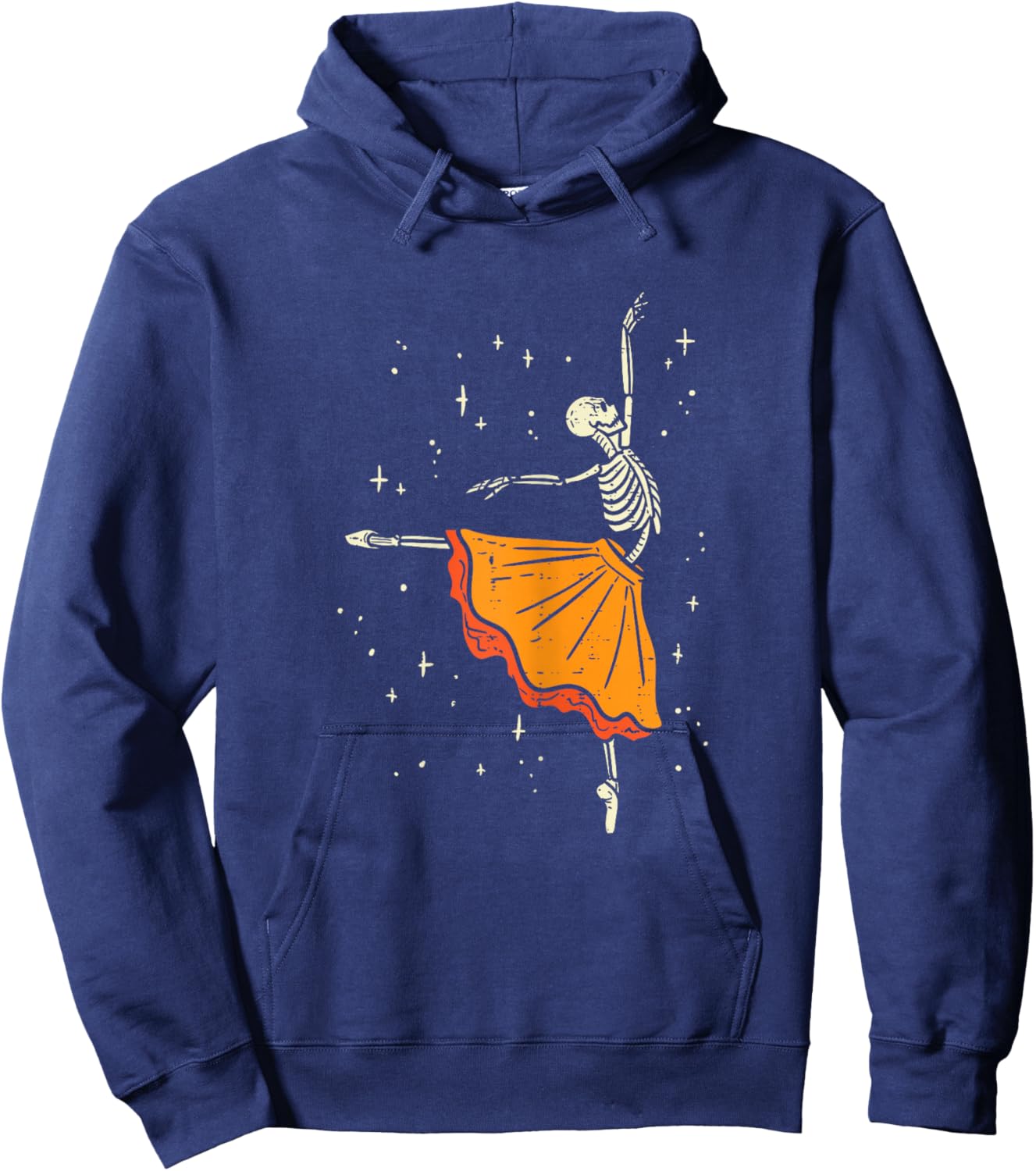 Dancing Skeleton Ballerina Ballet Dance Halloween Girl Women Hoodie - Hoodie | Navy