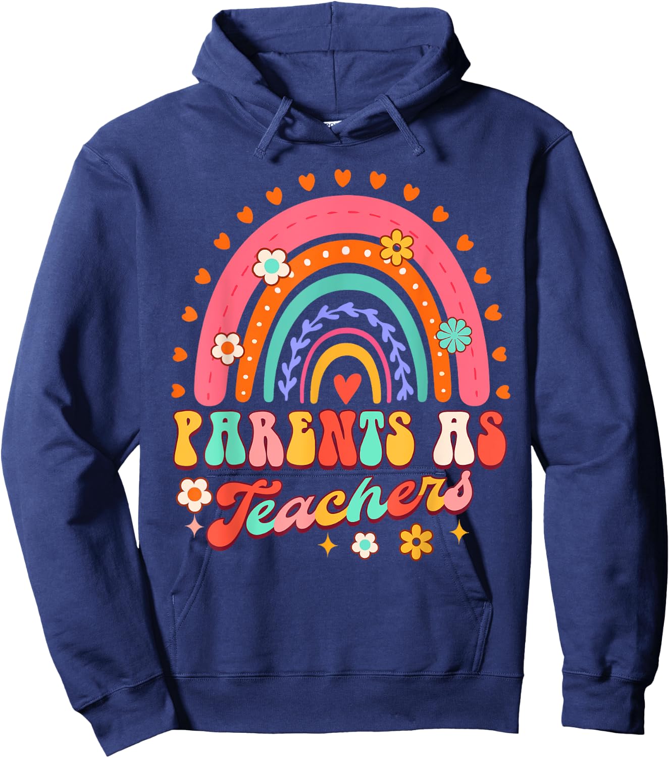 Early Childhood Educator PAT Rainbow Parents As Teachers Hoodie - Hoodie | Navy