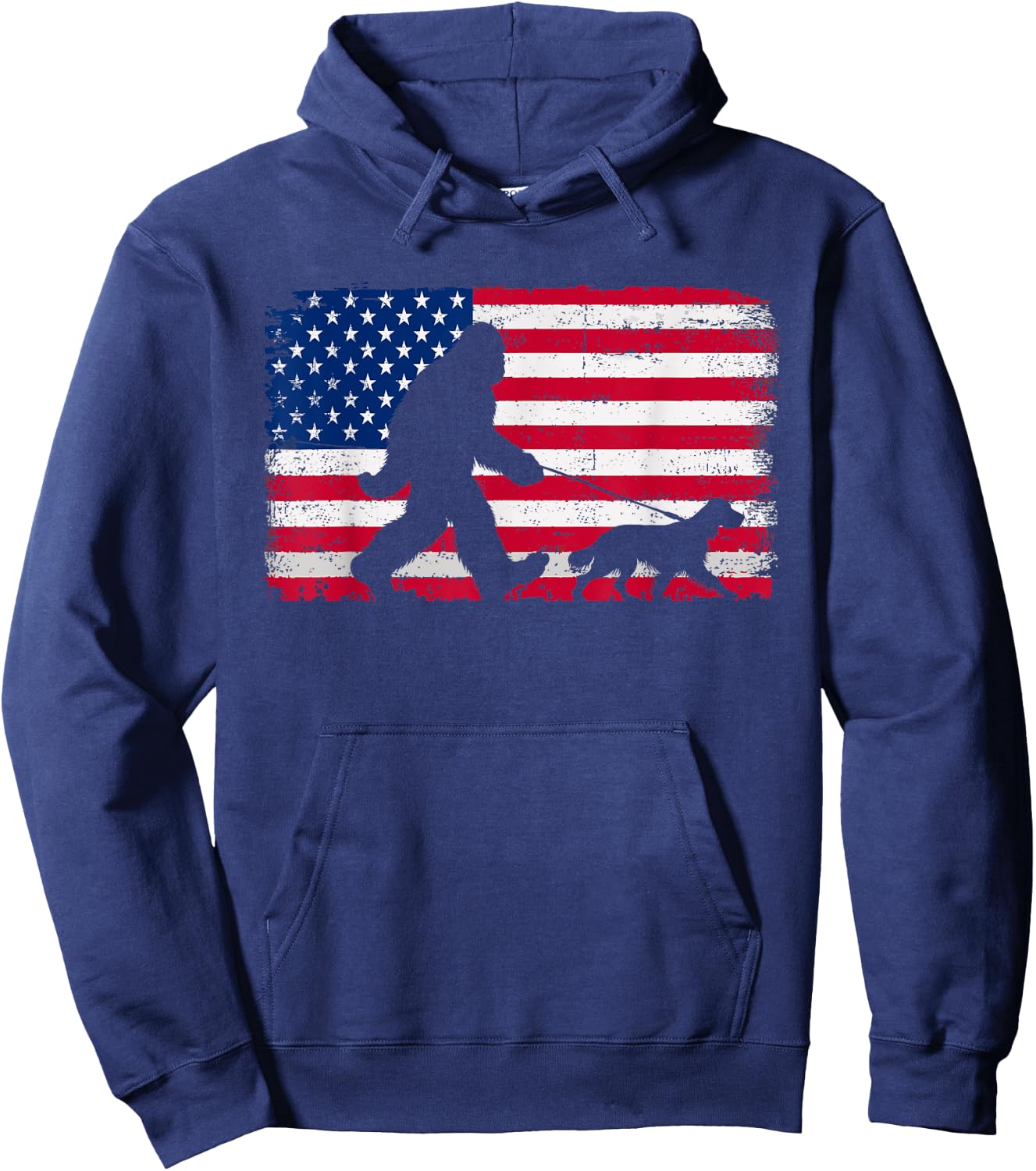Retro English Setter 4th of July US American Flag Patriotic Hoodie - Hoodie | Navy