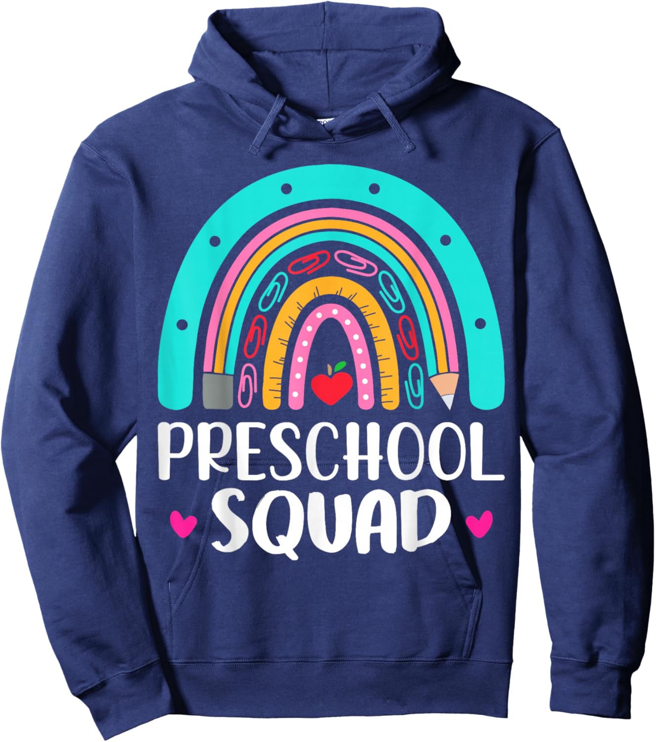 Graduation Preschool First Day School for Teachers Rainbow Hoodie - Hoodie | Navy