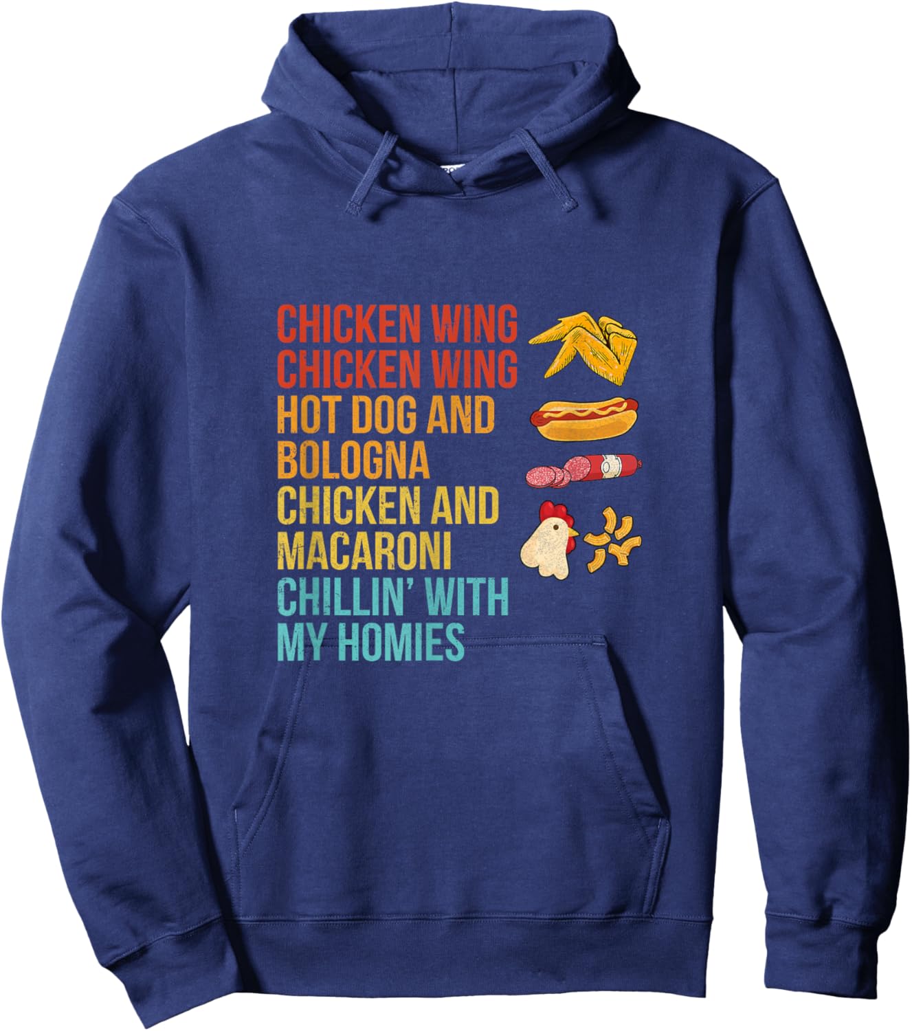 Chicken Wing Chicken Wing Hot Dog and Bologna Hoodie - Hoodie | Navy