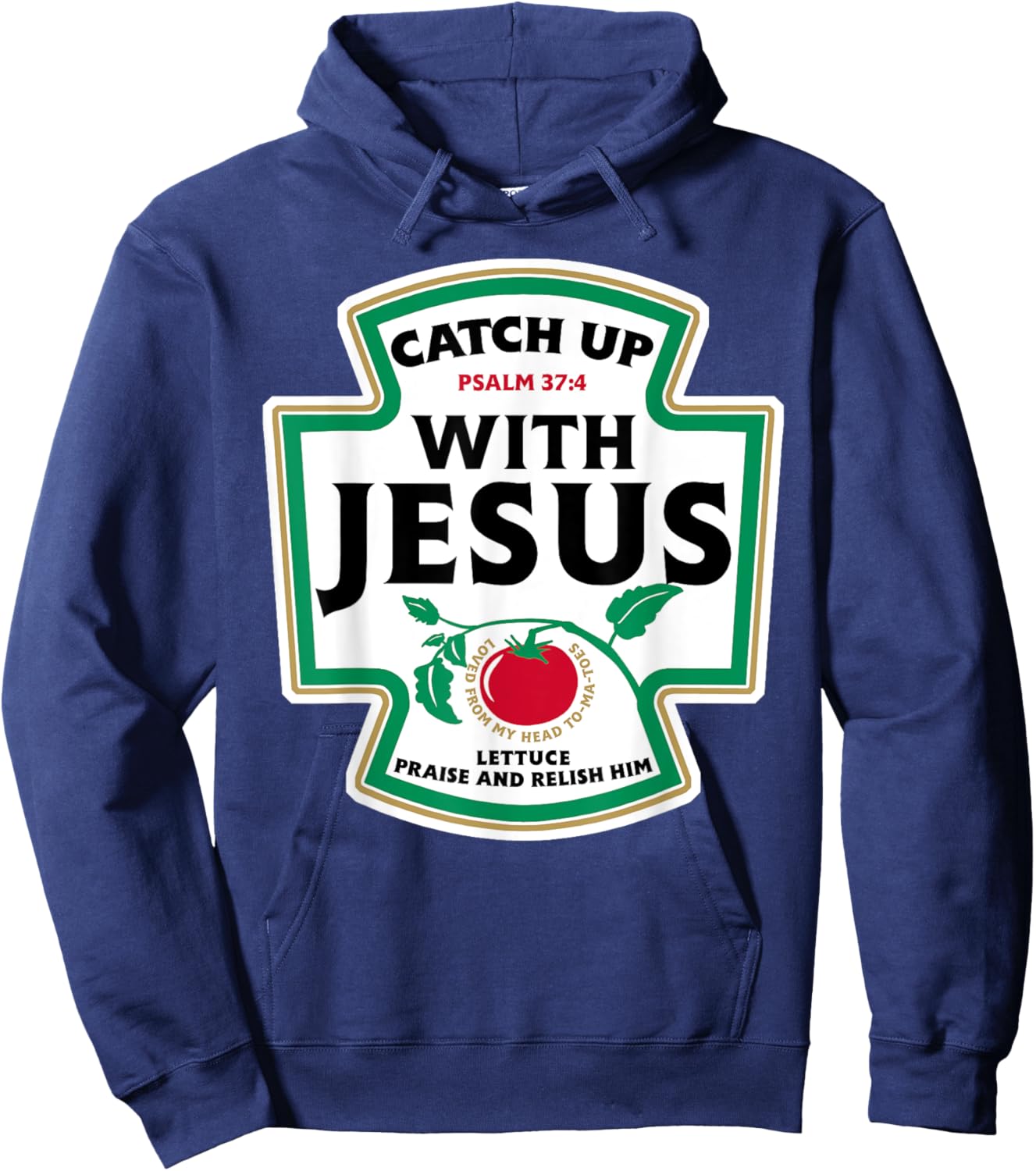 Catch Up with Jesus Funny Christian Faith Hoodie - Hoodie | Navy