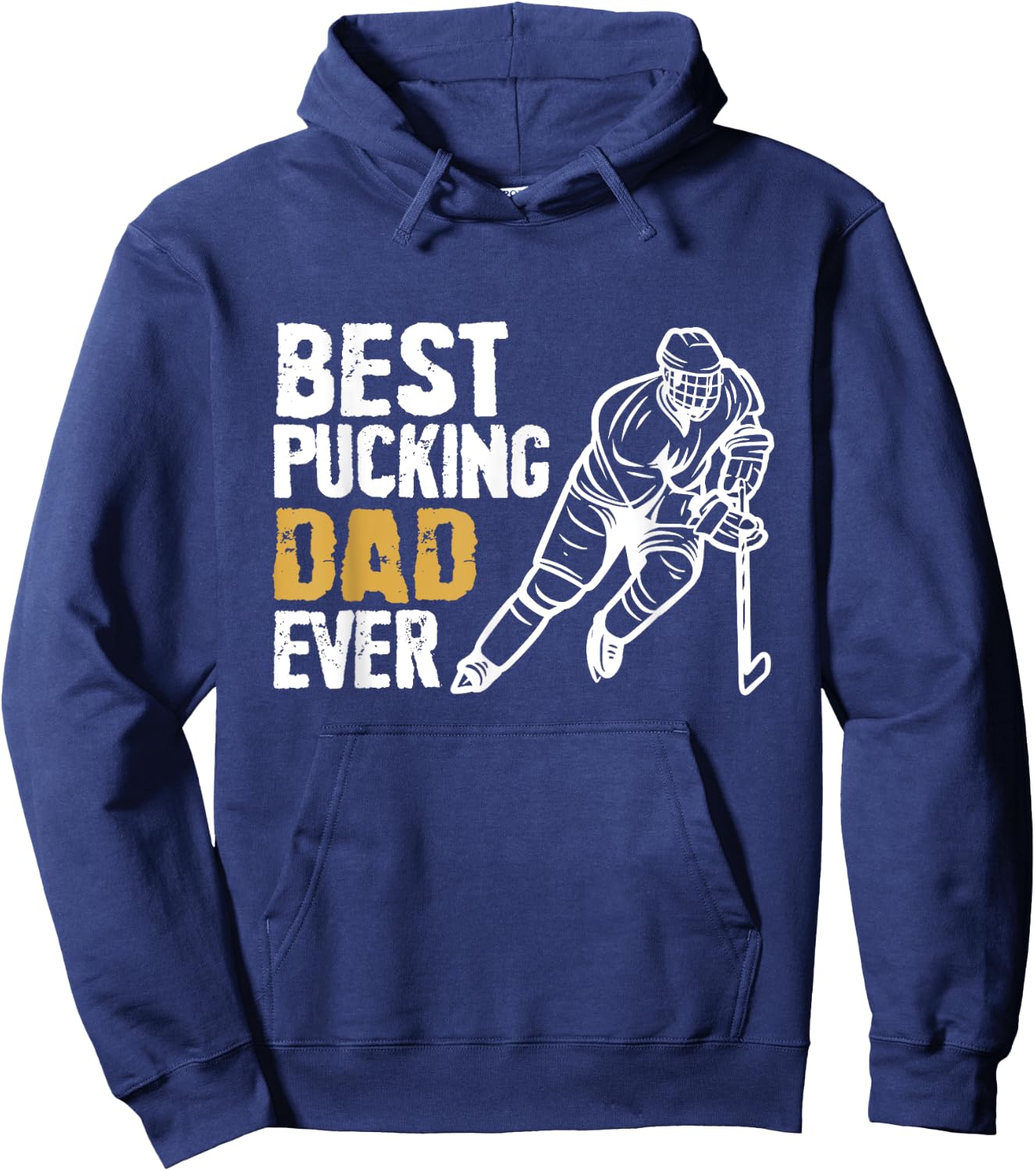 Best Pucking Dad Ever Retro Ice Hockey Coach On Father's Day Hoodie - Hoodie | Navy