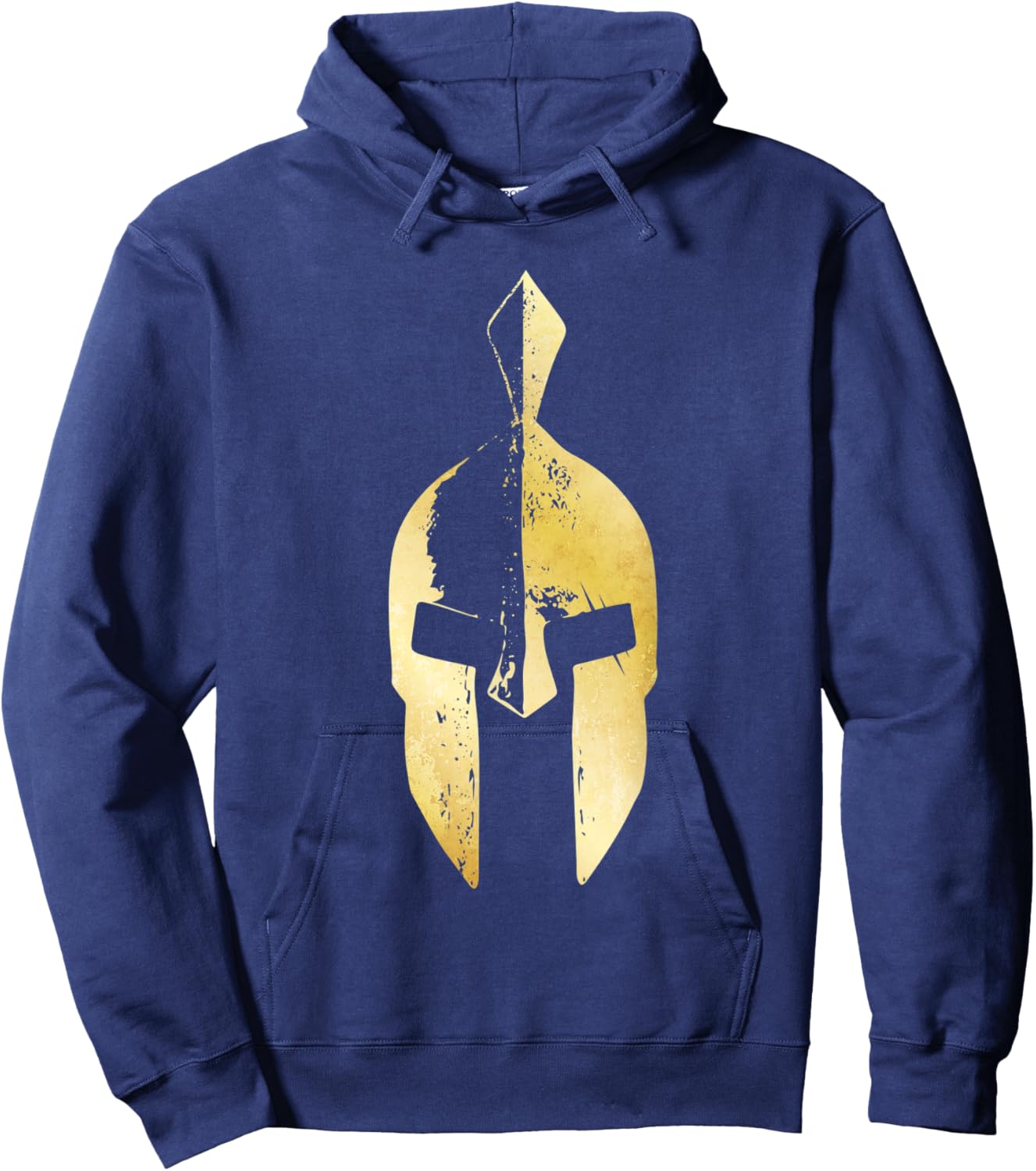 Spartan Gold Helmet Gym Sparta Gladiator Symbol Hoodie - Hoodie | Navy