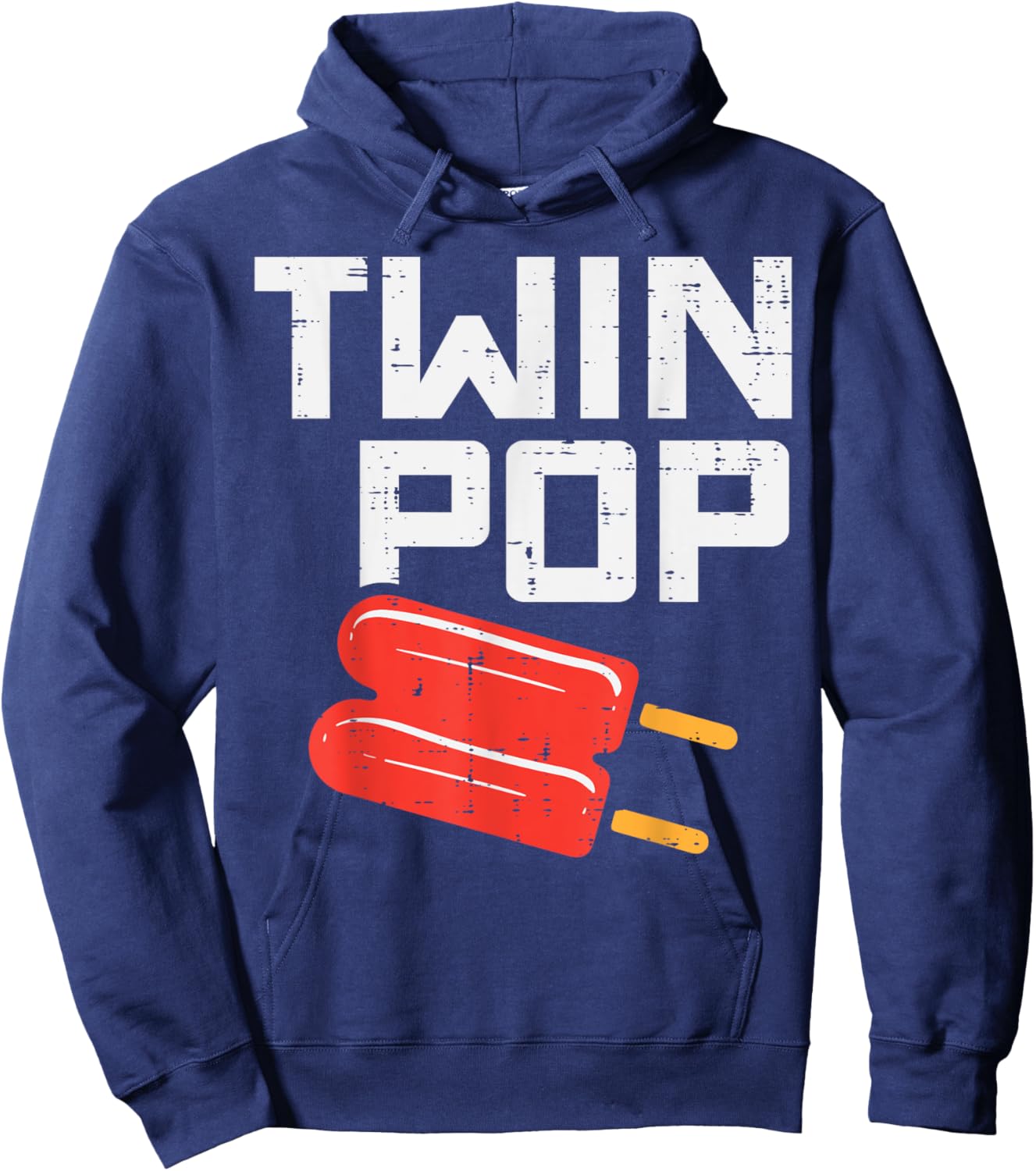 Twin Pop Pop Ice Cream Fathers Day Grandpa Pops Paw Paw Men Hoodie - Hoodie | Navy