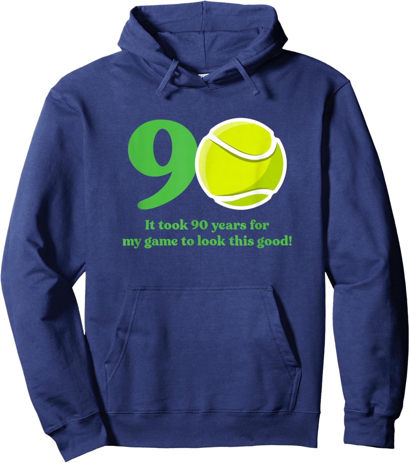 90 Year Old Tennis Player 90th Birthday Hoodie - Hoodie | Navy