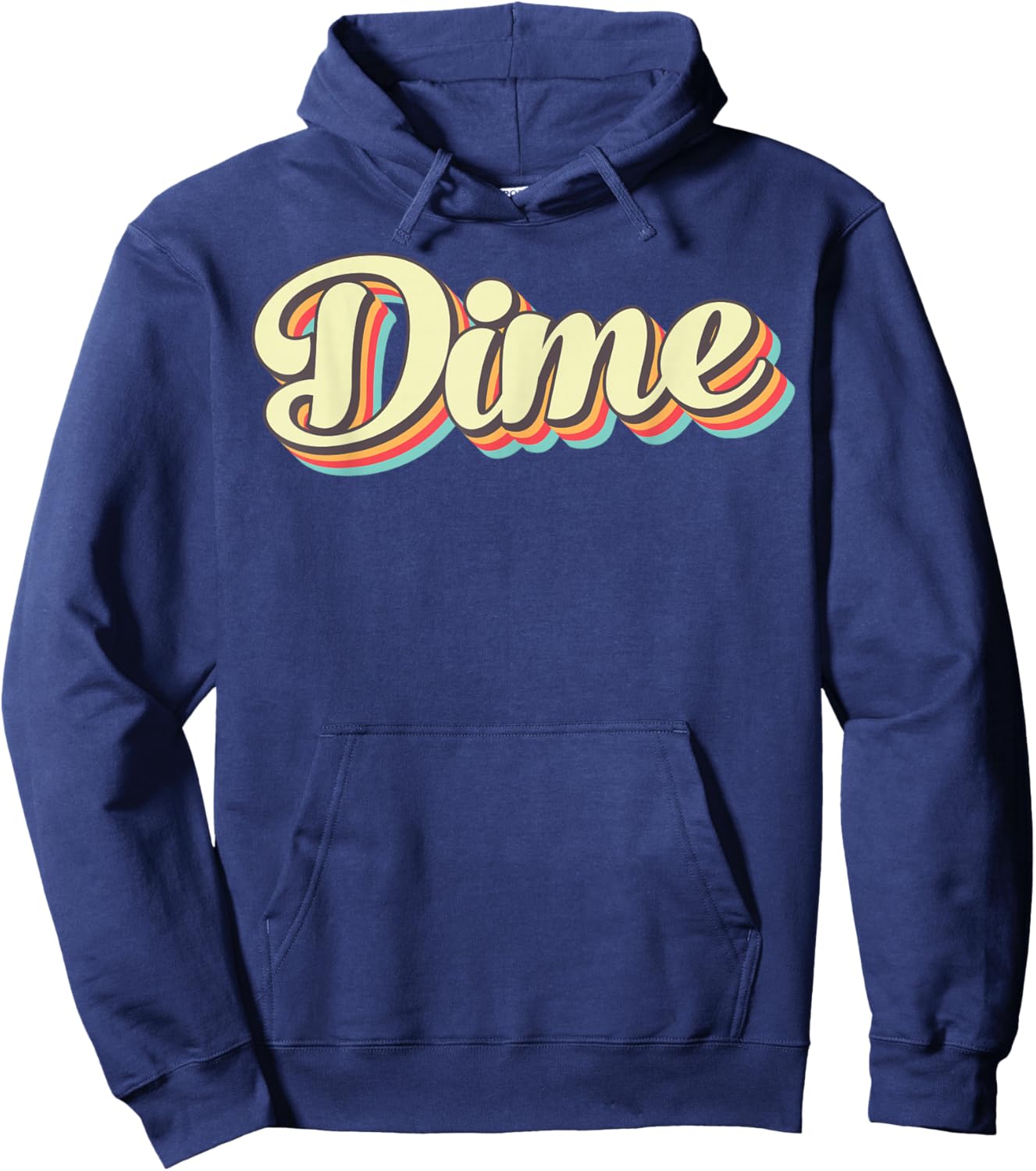 Dime Retro Art Baseball Font Vintage Hoodie - Hoodie | Navy