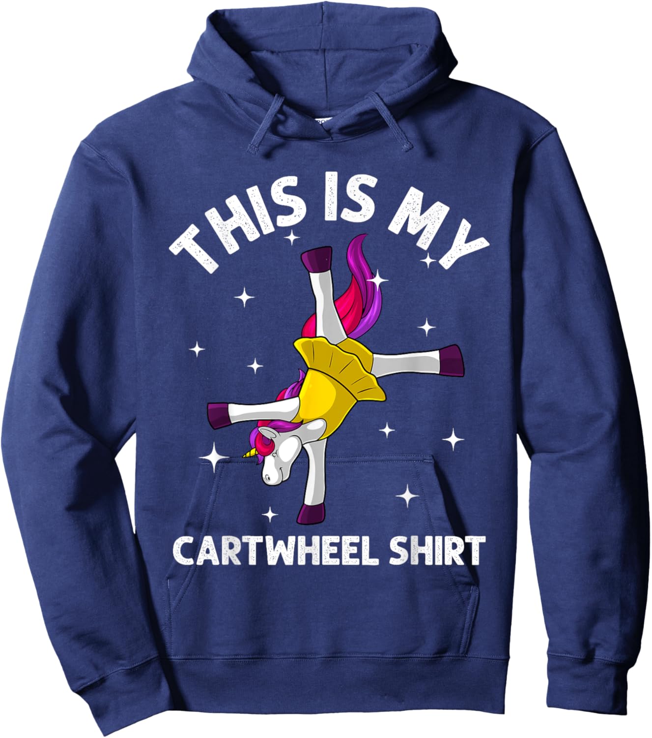Cool Gymnastics Girls Gymnast Unicorn Cartwheel Hoodie - Hoodie | Navy