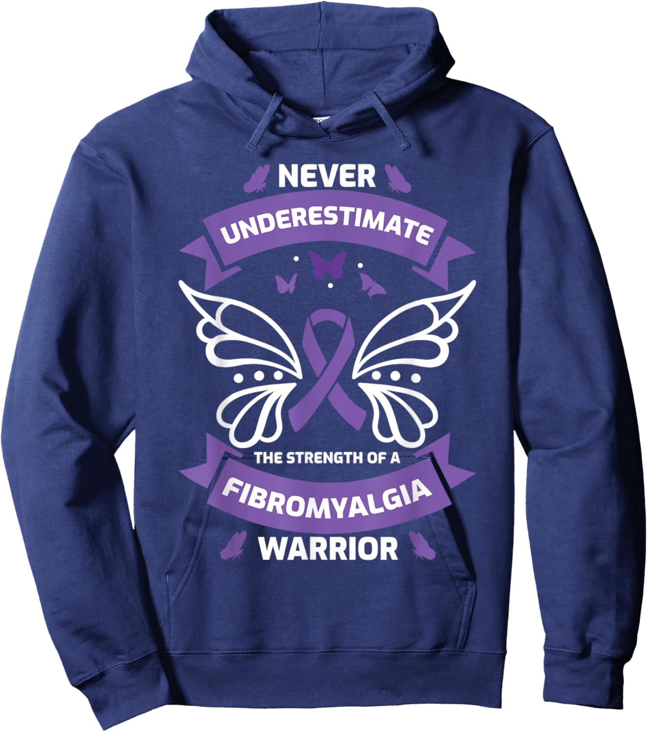 Funny Fibromyalgia Warrior Awareness Hoodie - Hoodie | Navy