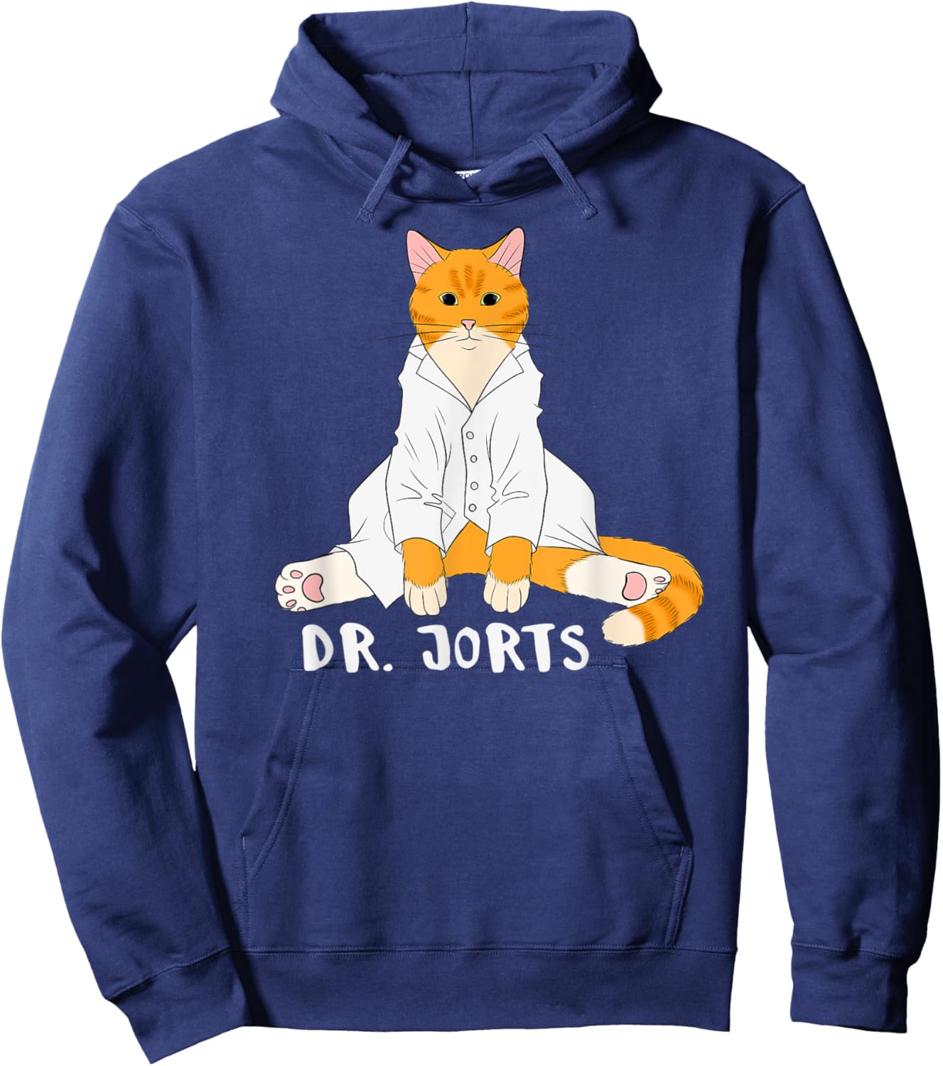 Dr. Jorts the Cat I like Jorts Funny Orange Tabby Cat Women Kids Hoodie - Hoodie | Navy