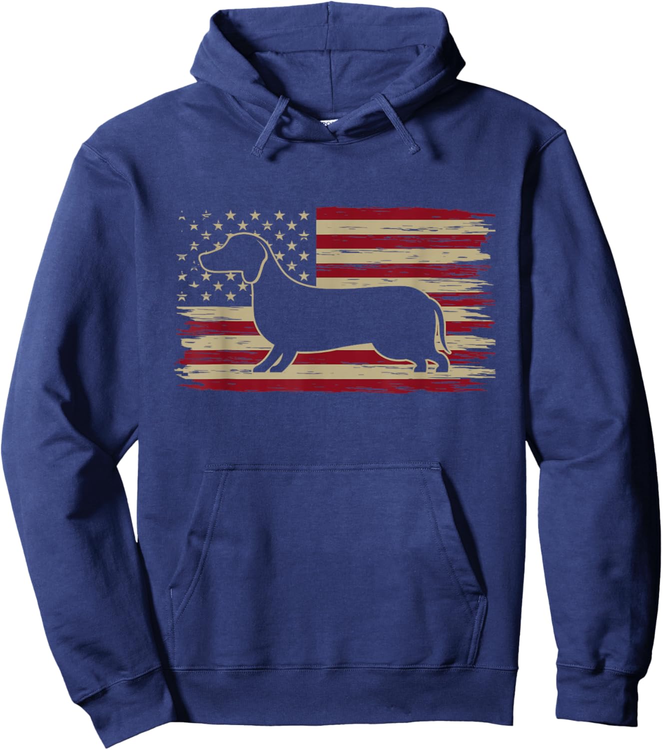American Flag Dachshund Patriotic Dachshund Doxie Lover Hoodie - Hoodie | Navy