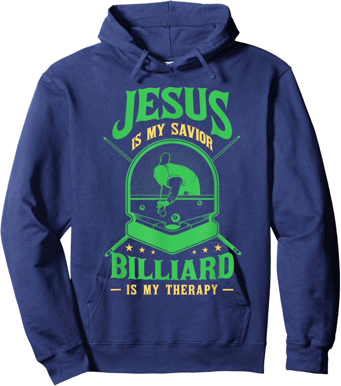 Jesus Savior Billiard Therapy Billiards Player Snooker Pool Hoodie - Hoodie | Navy