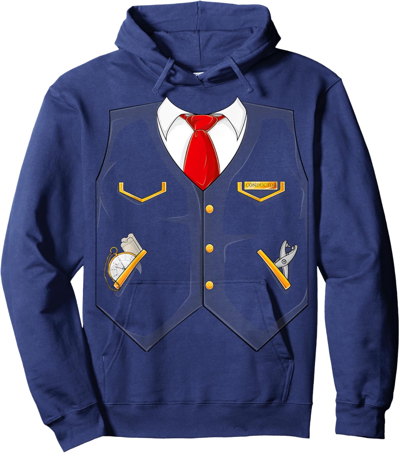 Halloween Train Conductor Costume for Kids Adults Men Women Hoodie - Hoodie | Navy