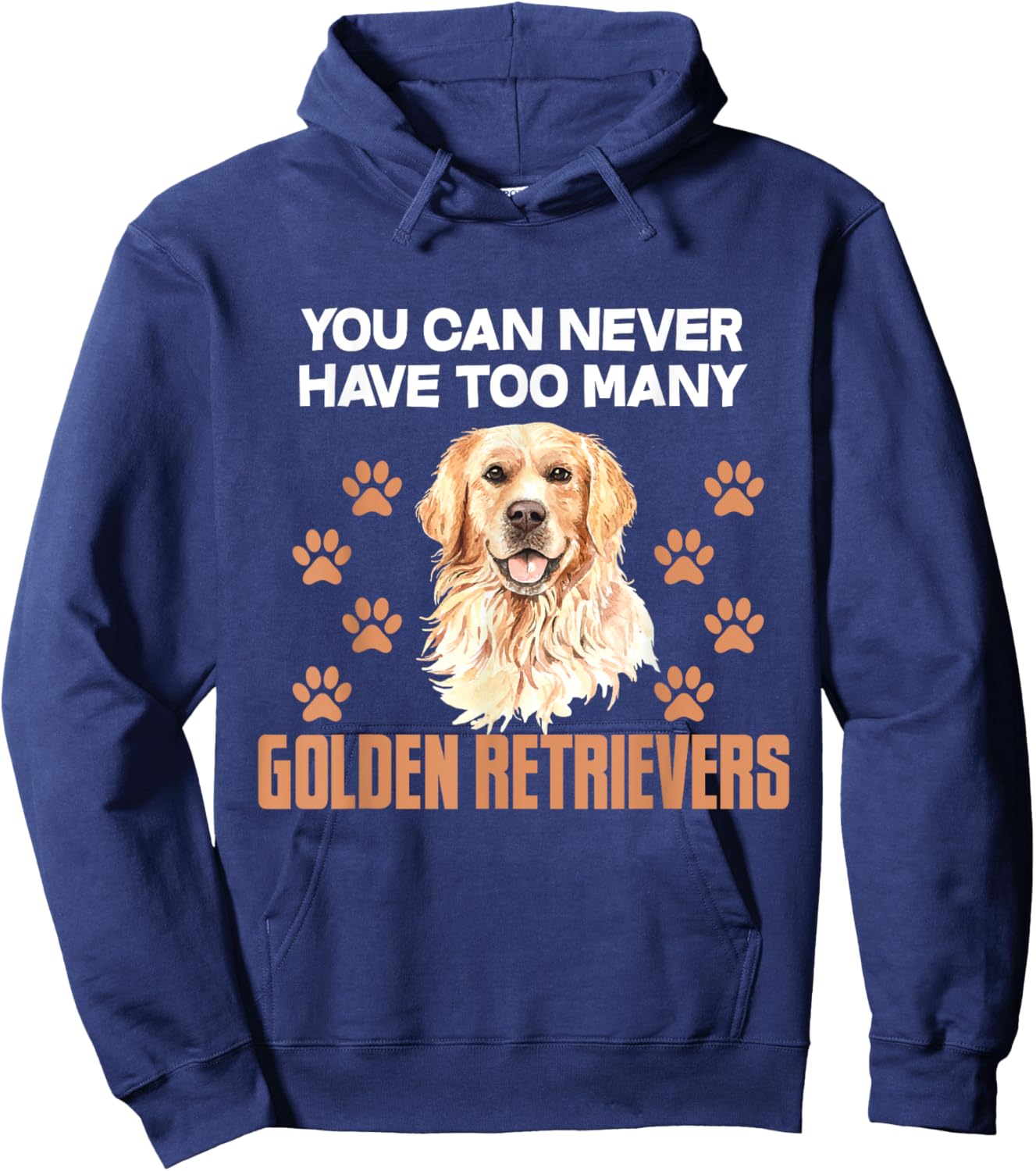 Funny Golden Retriever Dog Head Men Women Girls Kids Hoodie - Hoodie | Navy