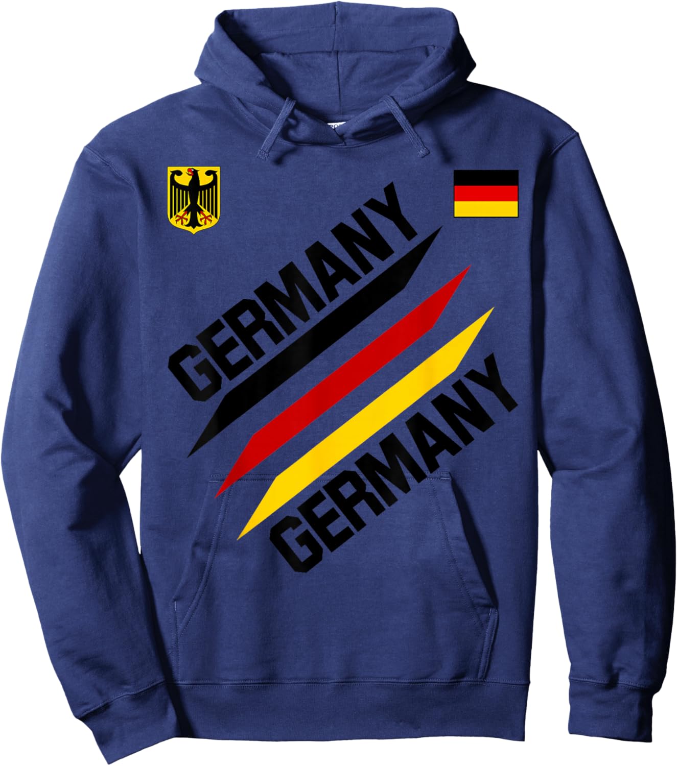 German Football Jersey Soccer Ball Travel Retro Deutschland Hoodie - Hoodie | Navy