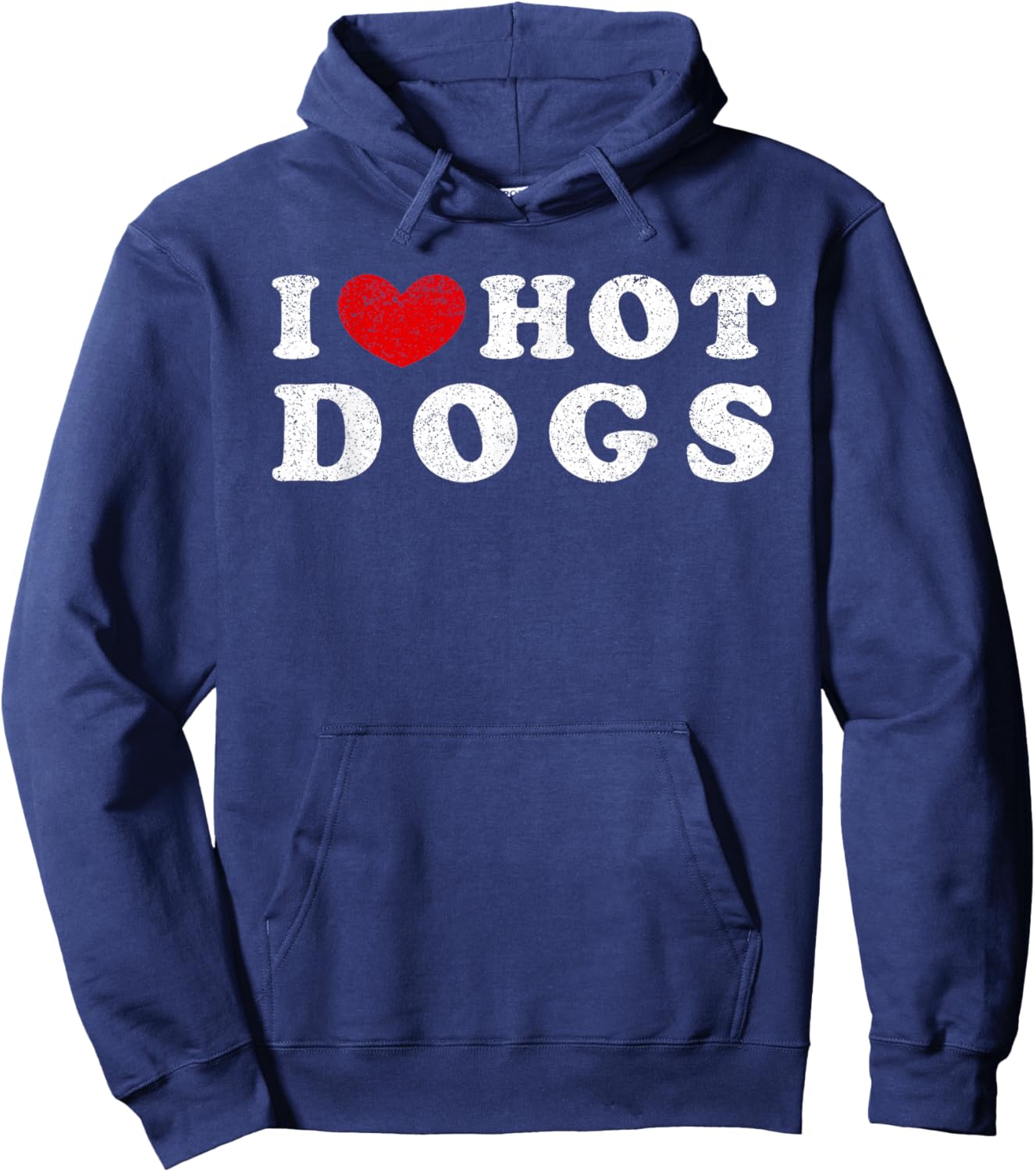 I Love Hot Dogs, I Heart Hot Dogs Hoodie - Hoodie | Navy