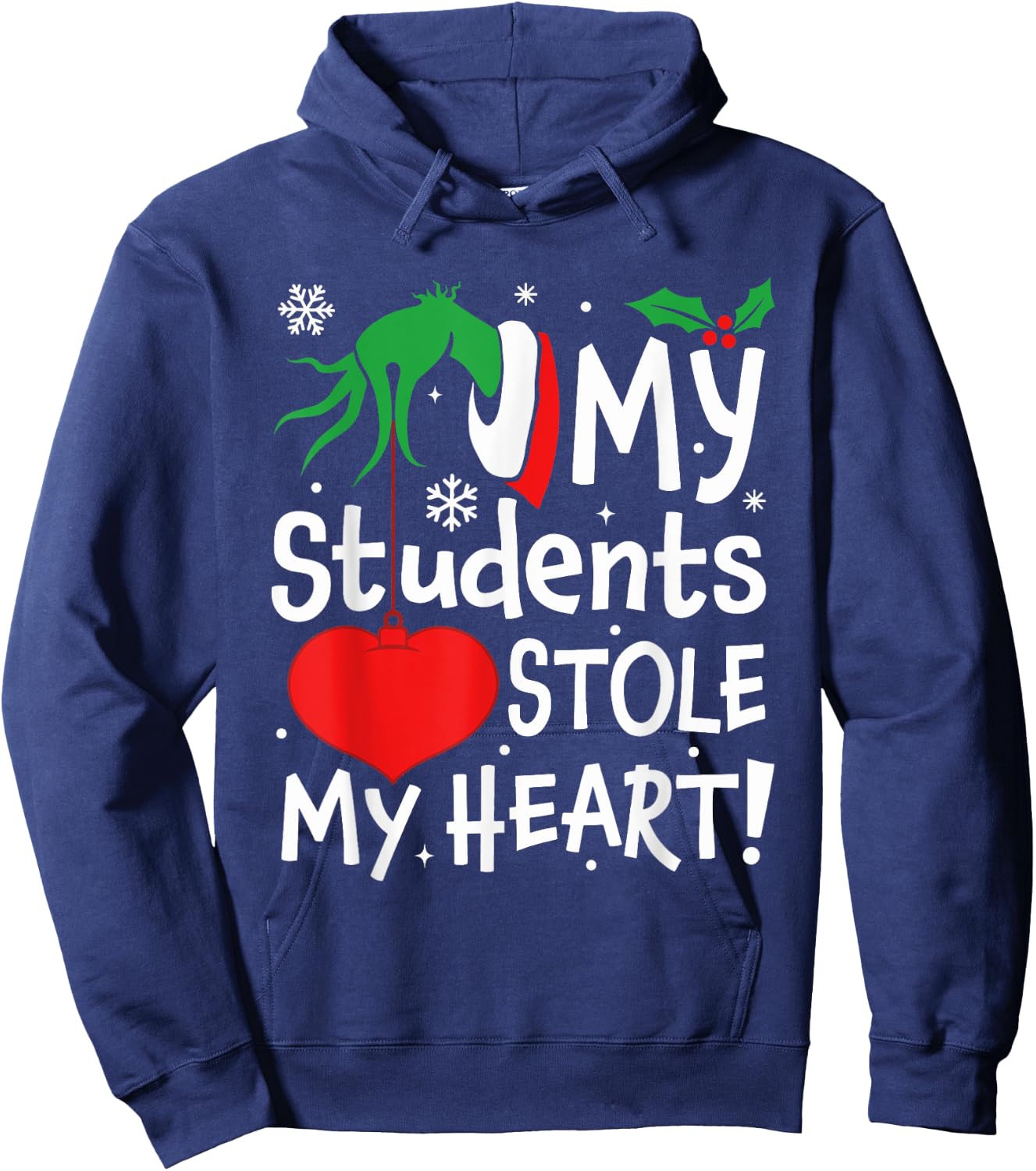 My Students Stole My Heart Christmas Hoodie - Hoodie | Navy