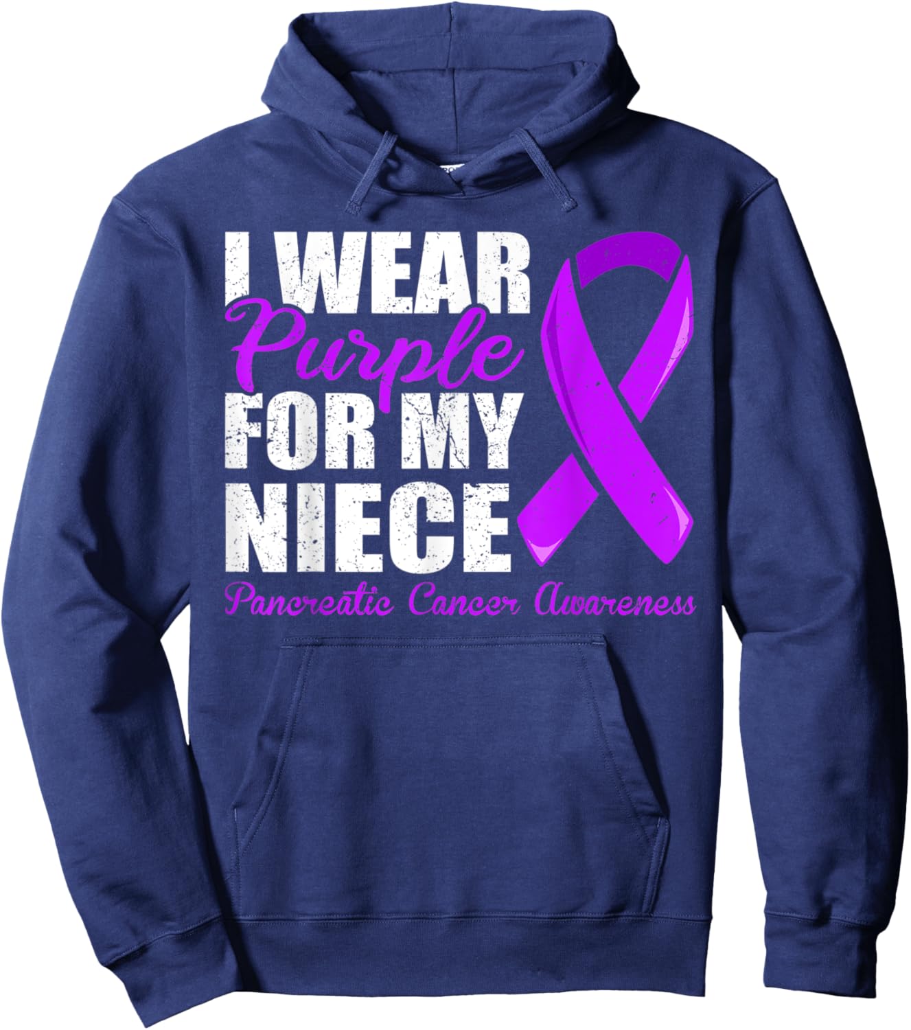 Pancreatic Cancer Niece Shirt, Pancreatic Cancer Niece Hoodie - Hoodie | Navy