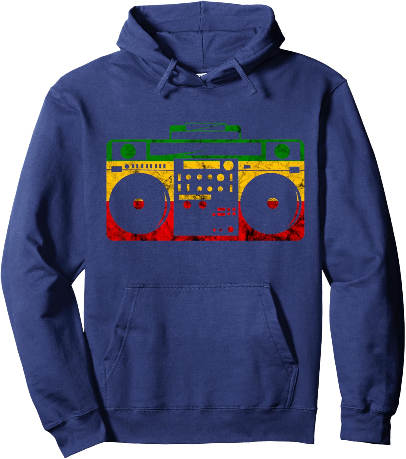 Rastafari Boombox Reggae Music Box Hippie Reggae Music Hoodie - Hoodie | Navy