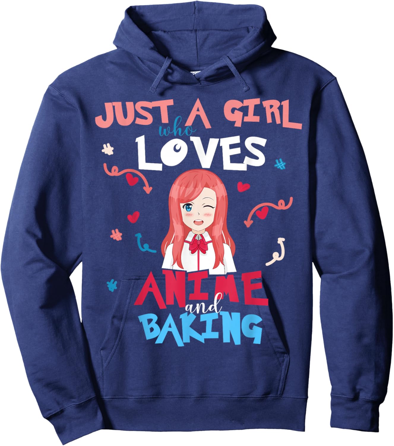 Anime Women Teen Girl Who Loves Baking Hoodie - Hoodie | Navy