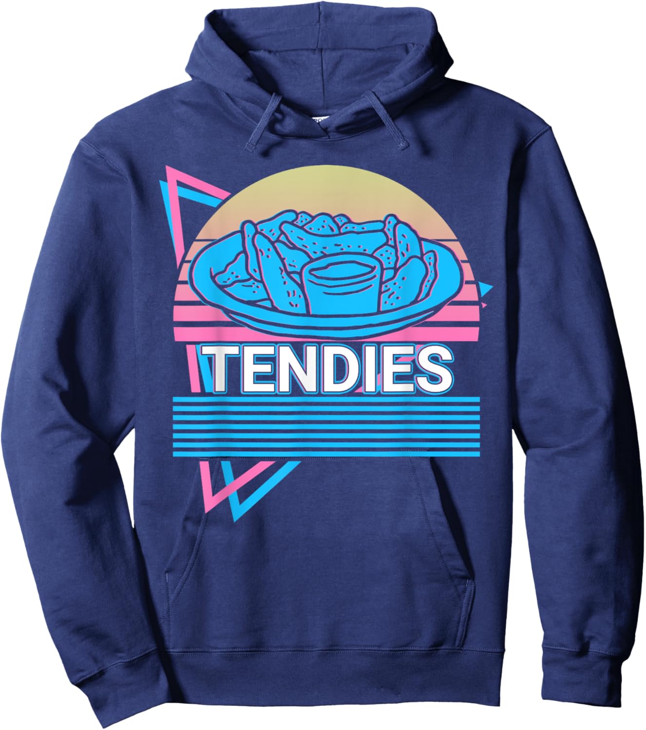 Tendies Chicken Tendies Retro Hoodie - Hoodie | Navy