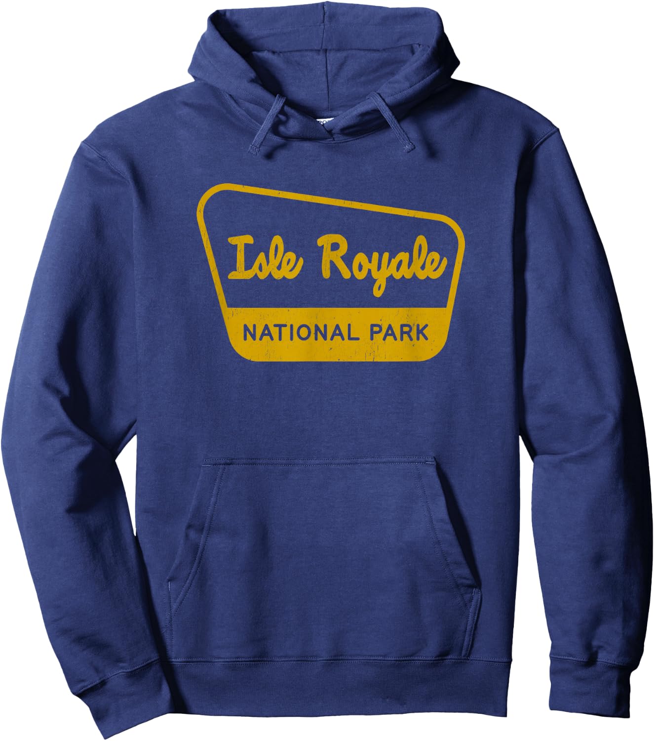 Isle Royale National Park Vintage Inspired Sign Graphic Hoodie - Hoodie | Navy