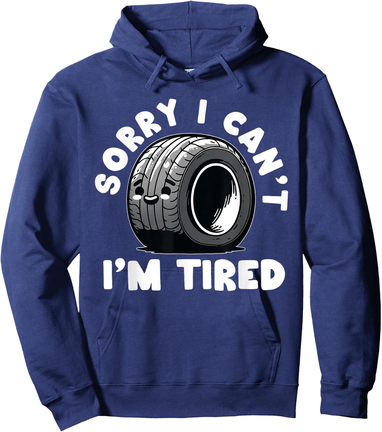Funny Mechanic Tire Repair Car Repair Lazy People Flat Tire Hoodie - Hoodie | Navy