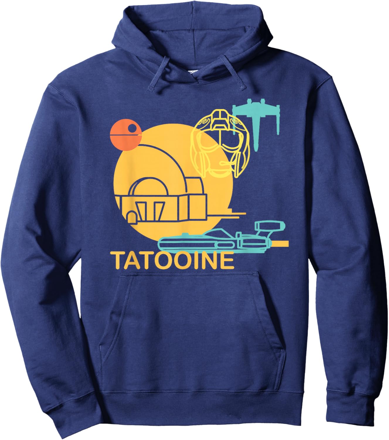 Star Wars A New Hope Tatooine Drawing Hoodie - Hoodie | Navy