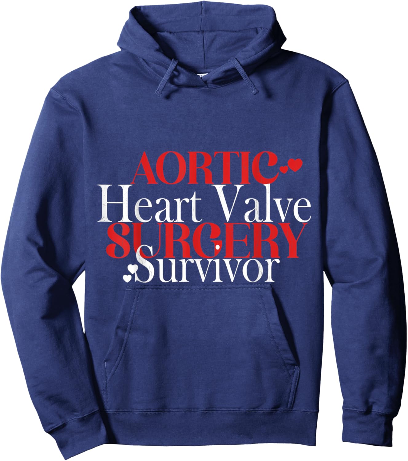 Aortic Heart Valve Heart Disease Survivor Awareness Graphic Hoodie - Hoodie | Navy