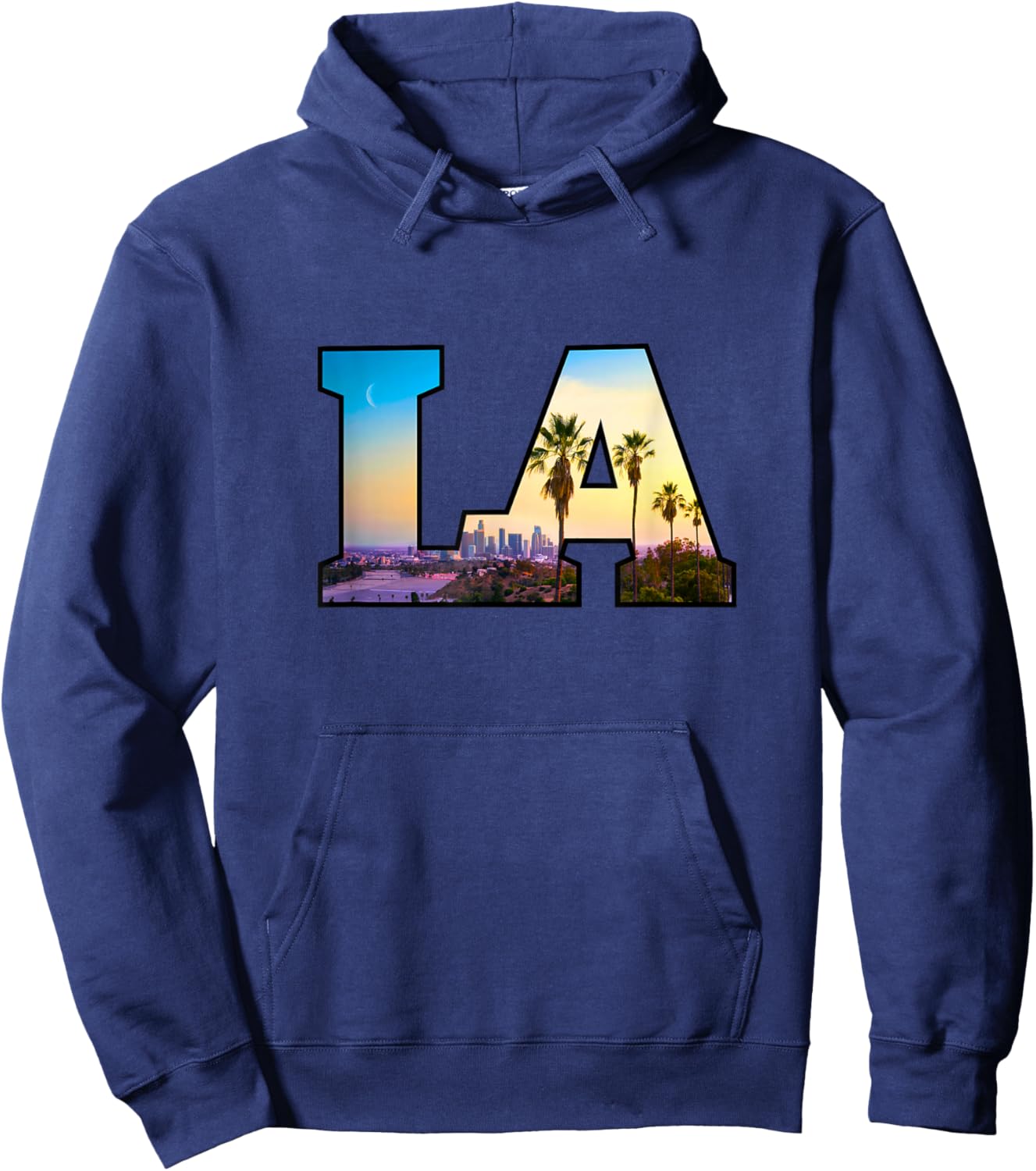 LA City Skyline of Downtown Los Angeles, California Hoodie - Hoodie | Navy