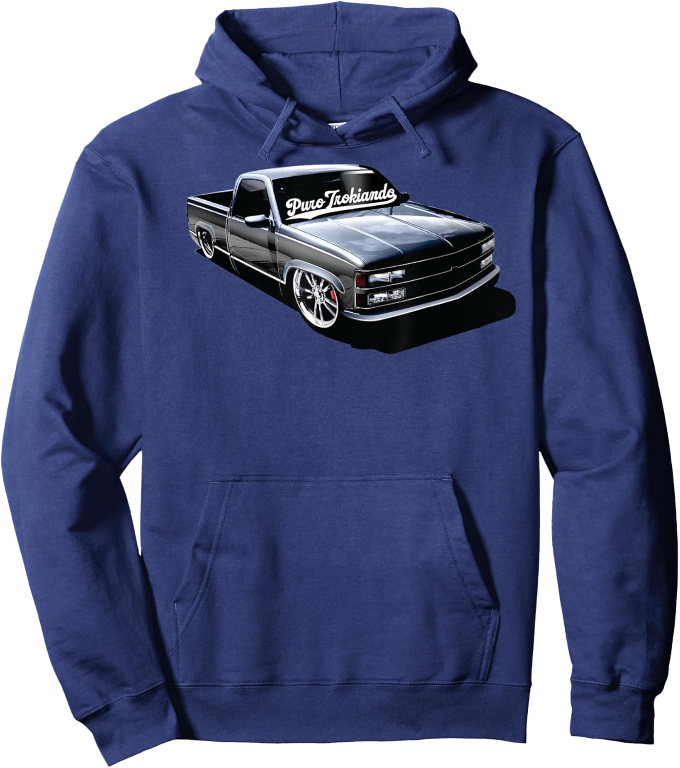 Puro Trokiando 1990s OBS Slammed Static truck on wheels Hoodie - Hoodie | Navy