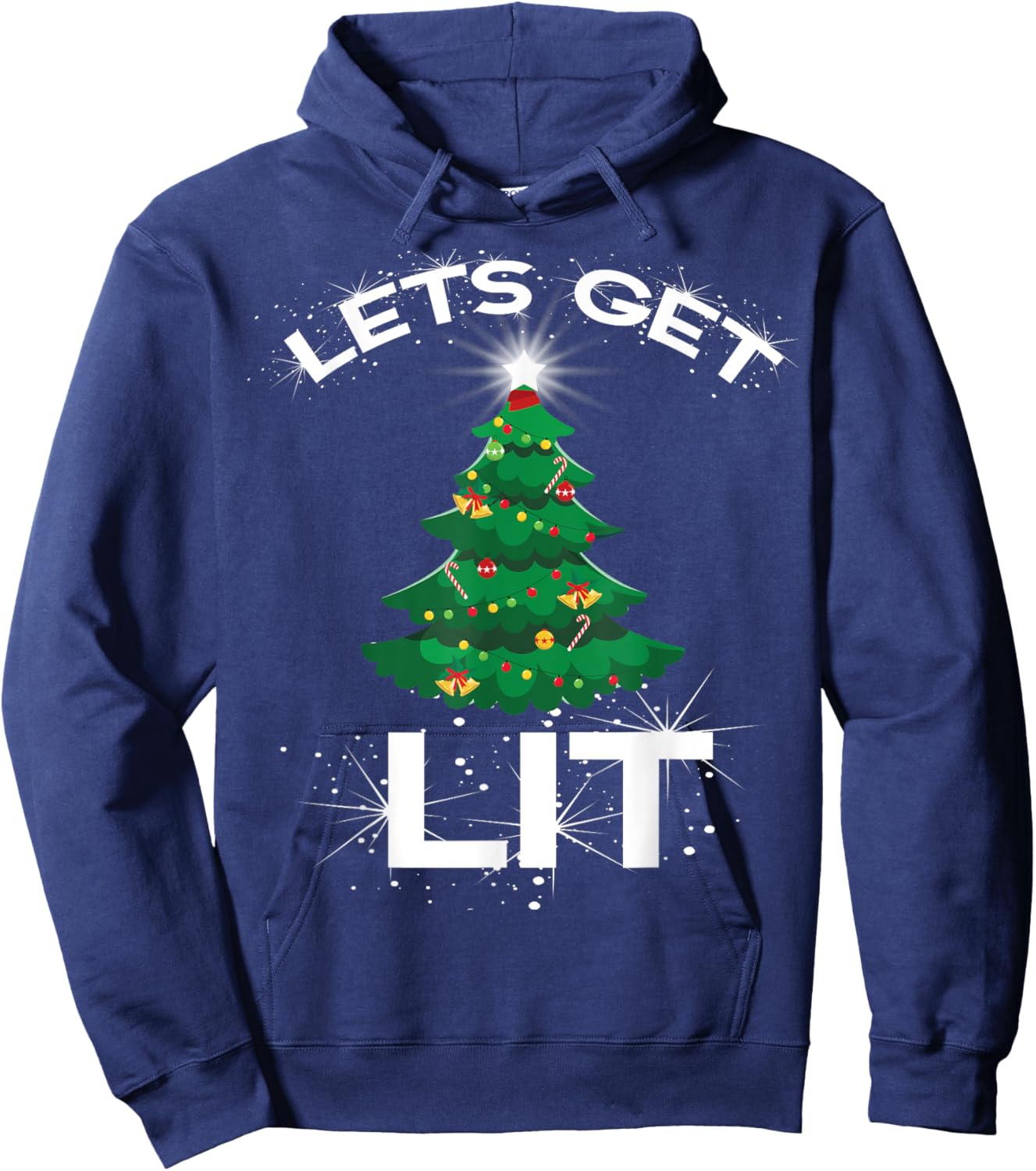 Lets Get Lit Christmas Tree Kids Boys Men Women Holiday Gift Hoodie - Hoodie | Navy