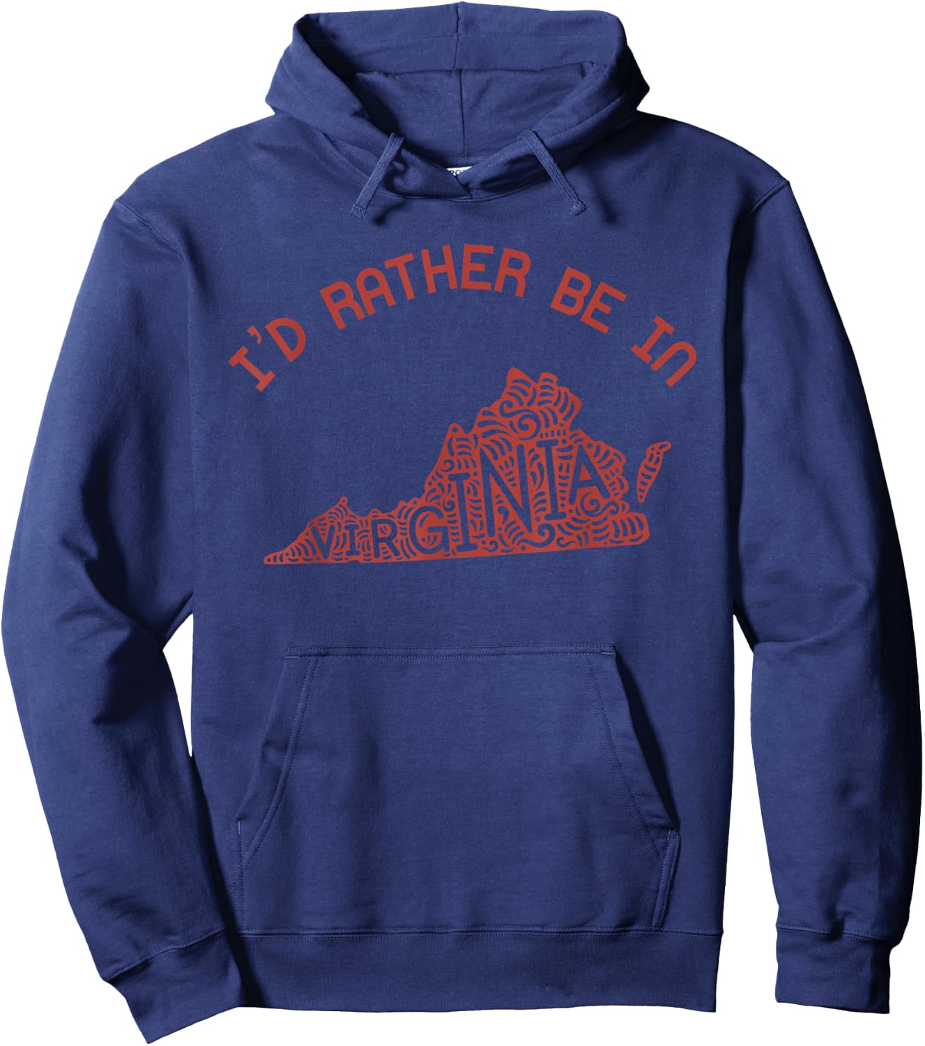 Id Rather Be In Virginia Vintage State Heart Vacation VA Hoodie - Hoodie | Navy
