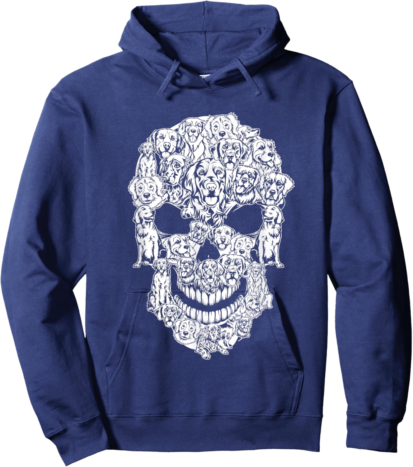 Matching Family Golden Retriever Dog Skull Costume Halloween Hoodie - Hoodie | Navy