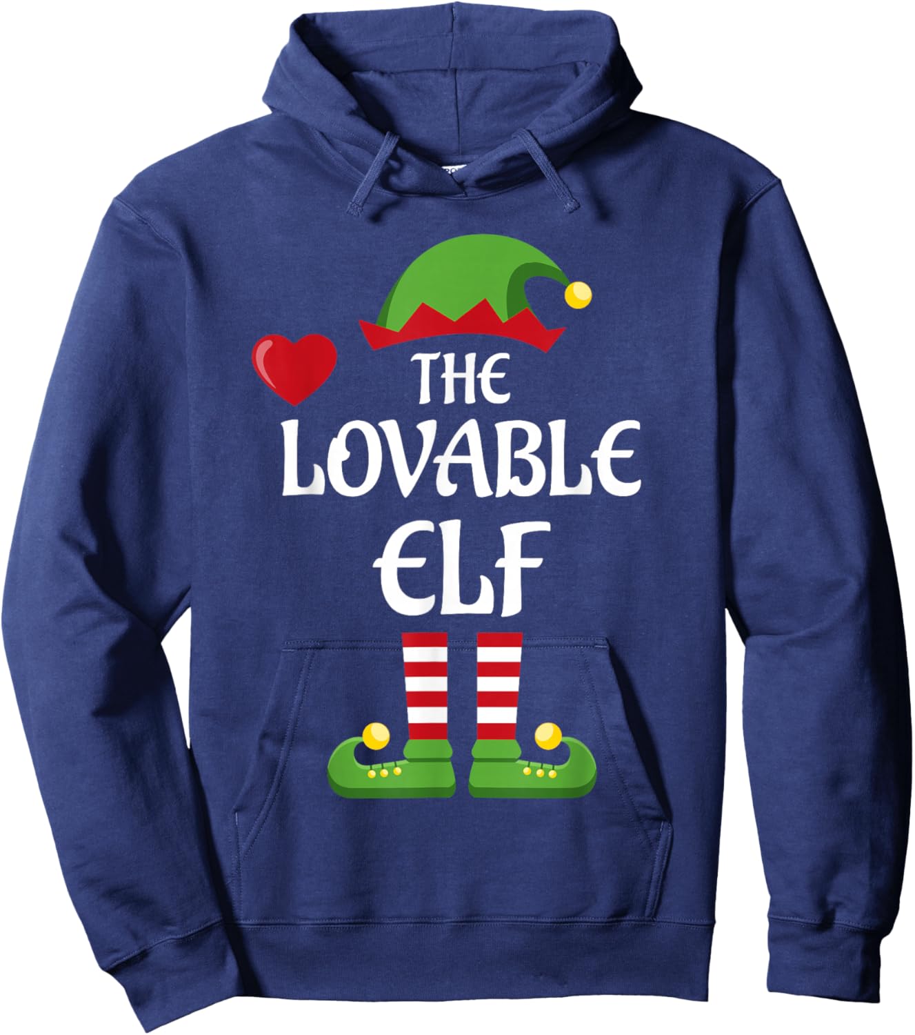Lovable Elf Family Matching Group Christmas Love Hoodie - Hoodie | Navy