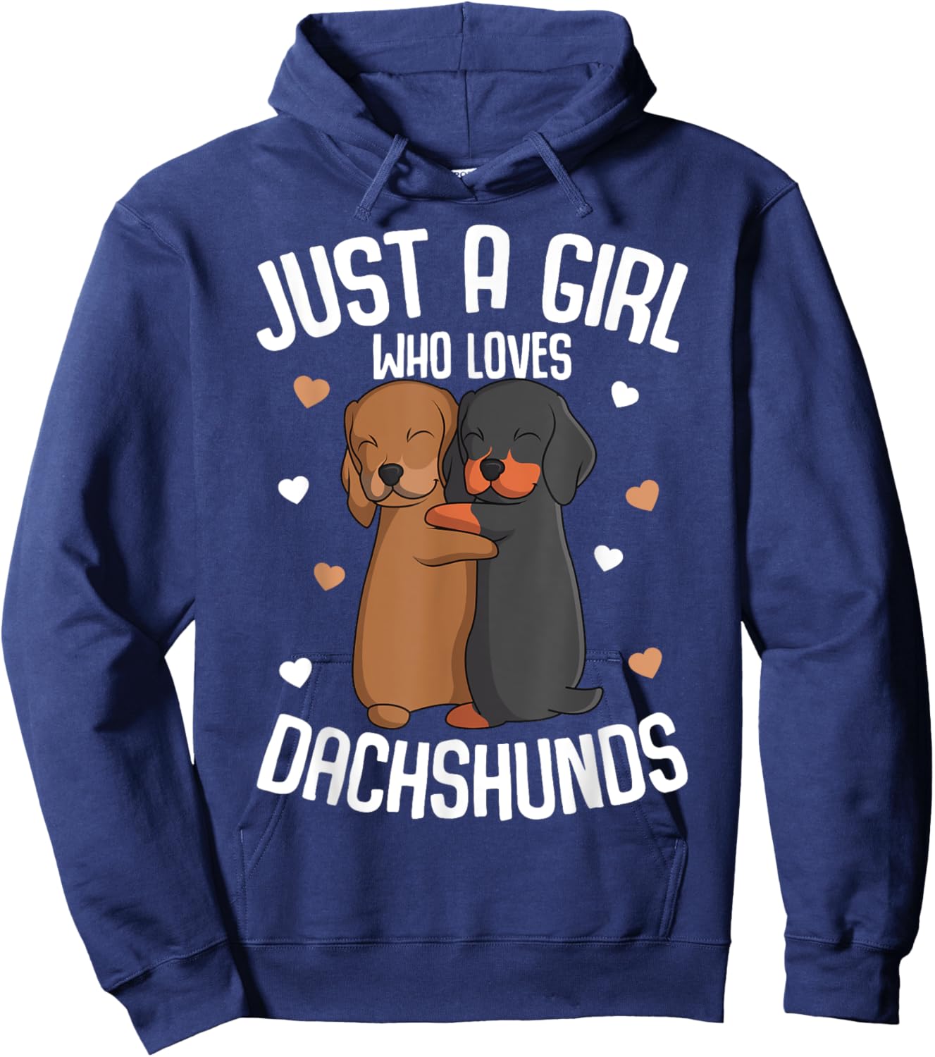 Just a Girl who loves Dachshunds Weiner Dog Lover Girls Hoodie - Hoodie | Navy