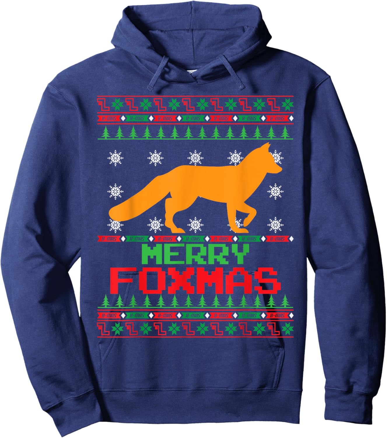 Fox Merry Foxmas Christmas Hoodie - Hoodie | Navy