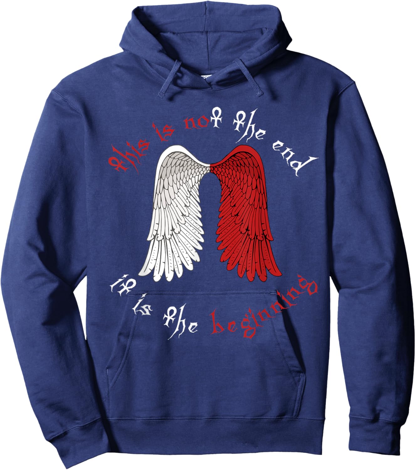This is not The end it is The Beginning Angel Wings Hoodie - Hoodie | Navy