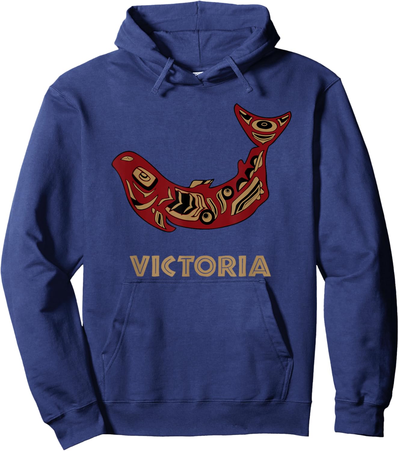 Victoria British Columbia Native Fisherman Salmon BC Canada Hoodie - Hoodie | Navy