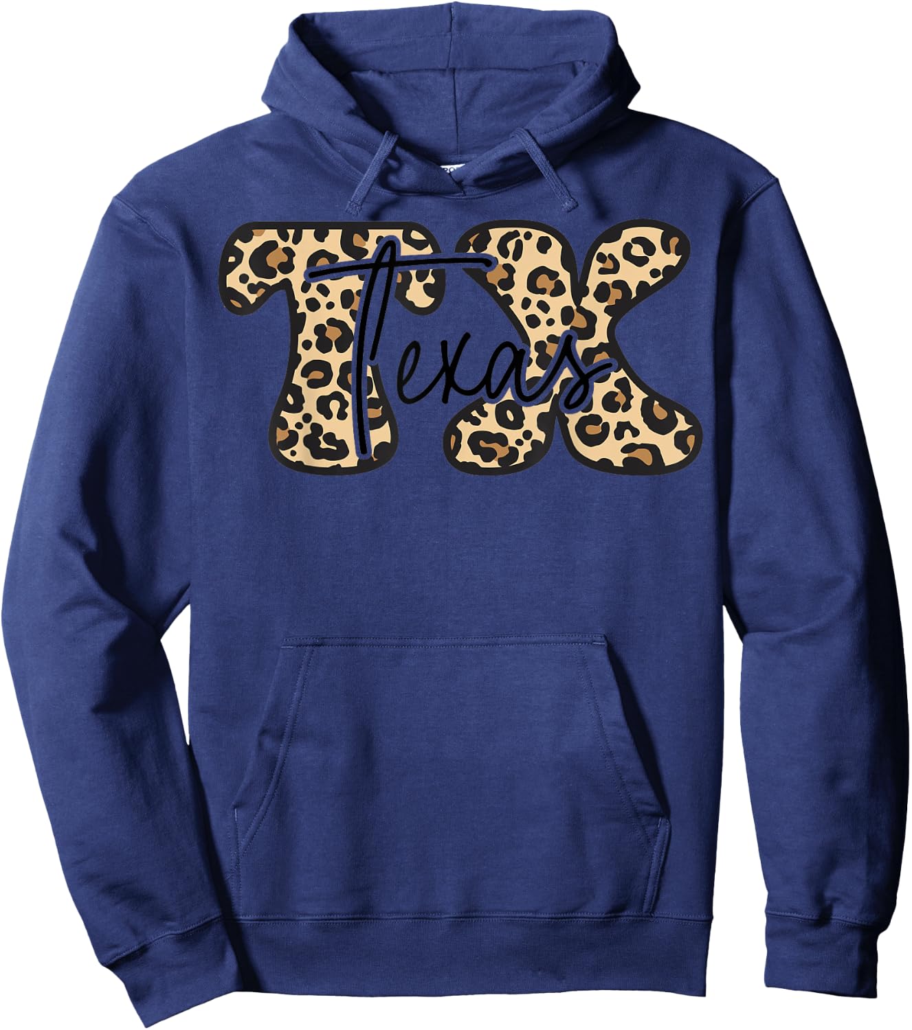 Animal Print Texas Lone Star State Cowboy Howdy Longhorn Hoodie - Hoodie | Navy